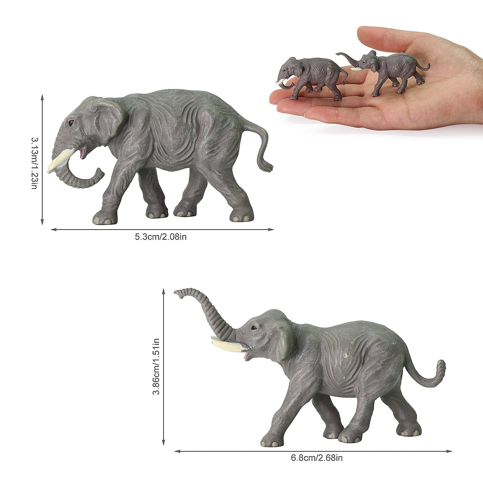 AN8708 10pcs HO Scale 1:87 Painted Elephant Animals