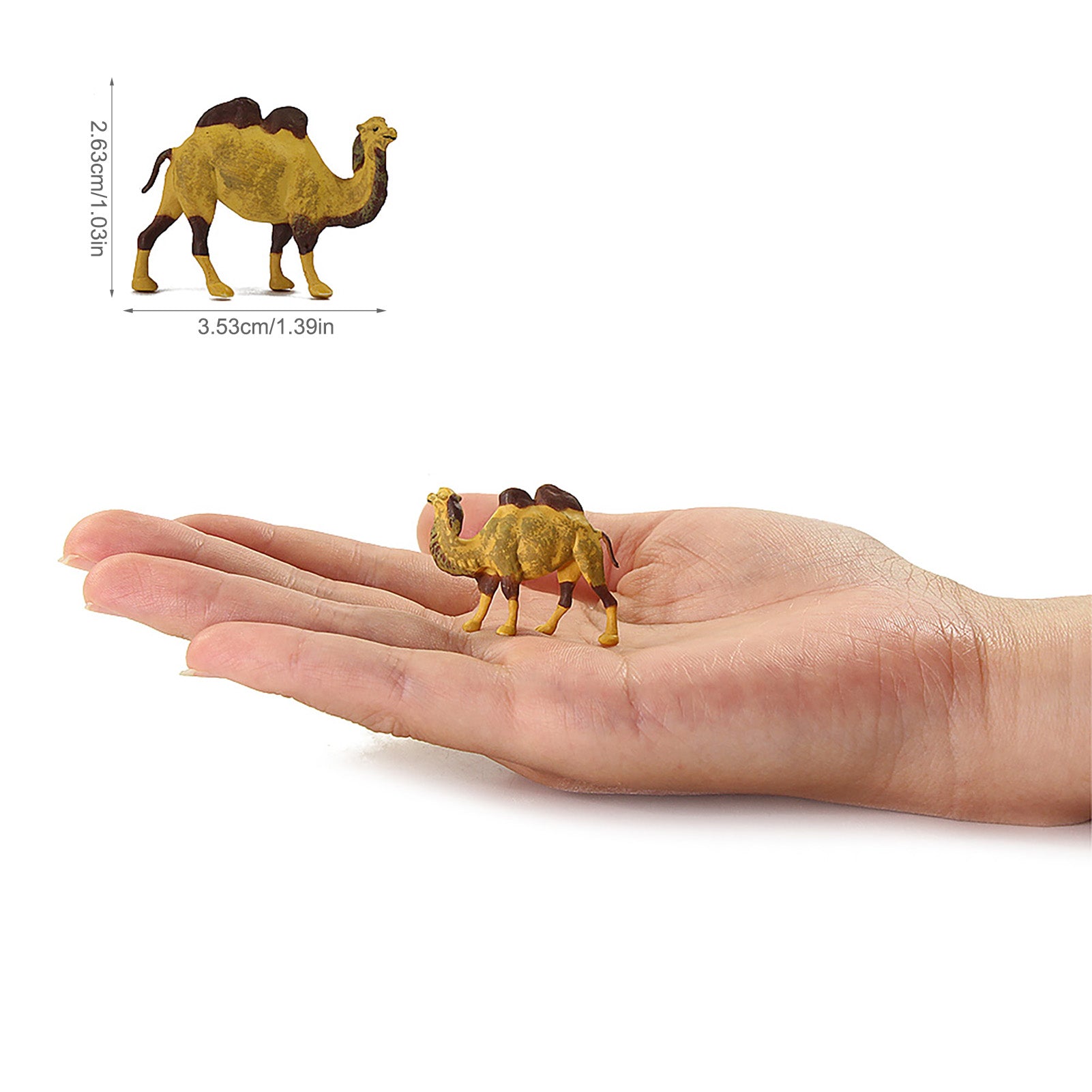 AN8710 12pcs HO Scale 1:87 Painted Two-humps Camel Wild Animal