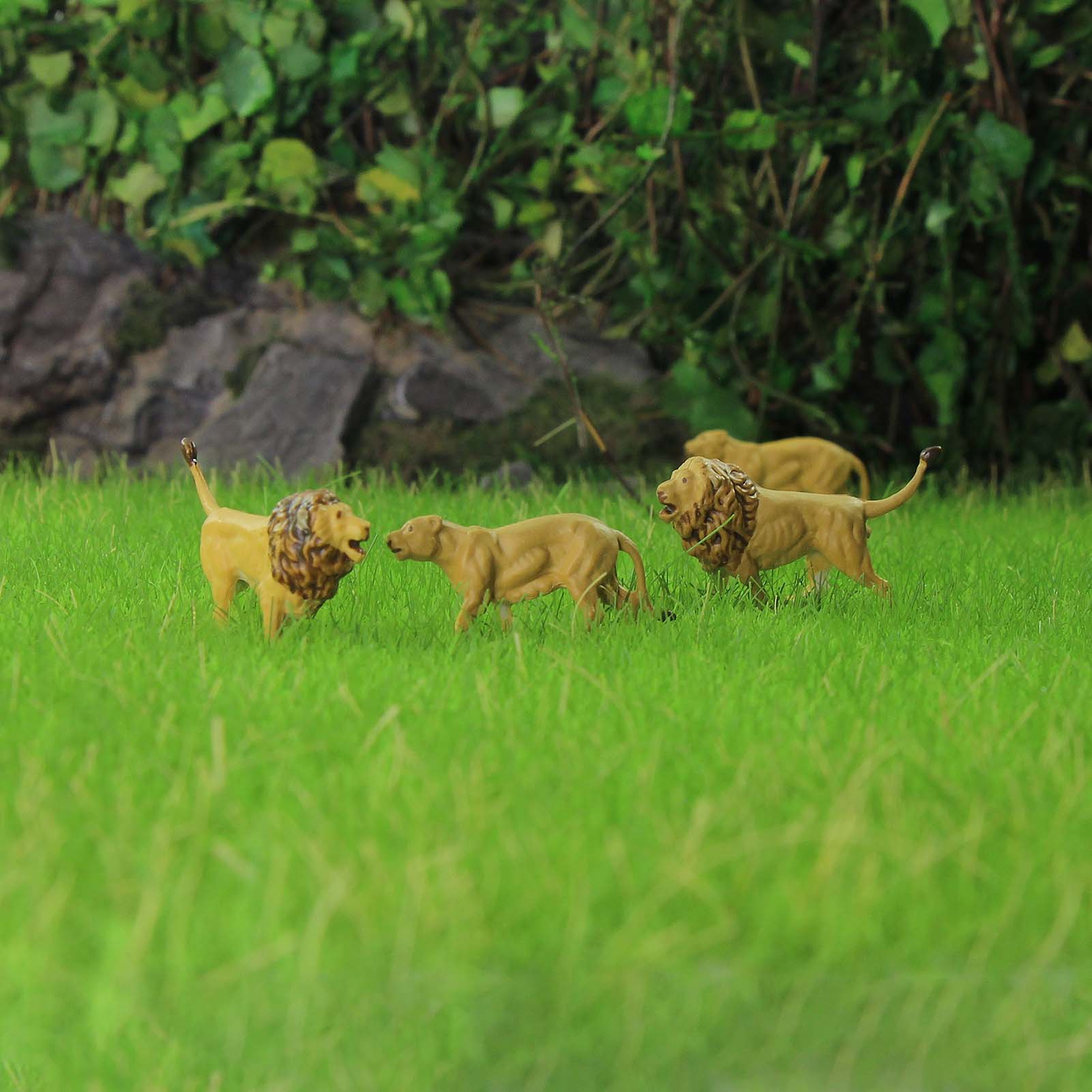 AN8715 12pcs HO Scale 1:87 Tigers Lions Wild Animal PVC