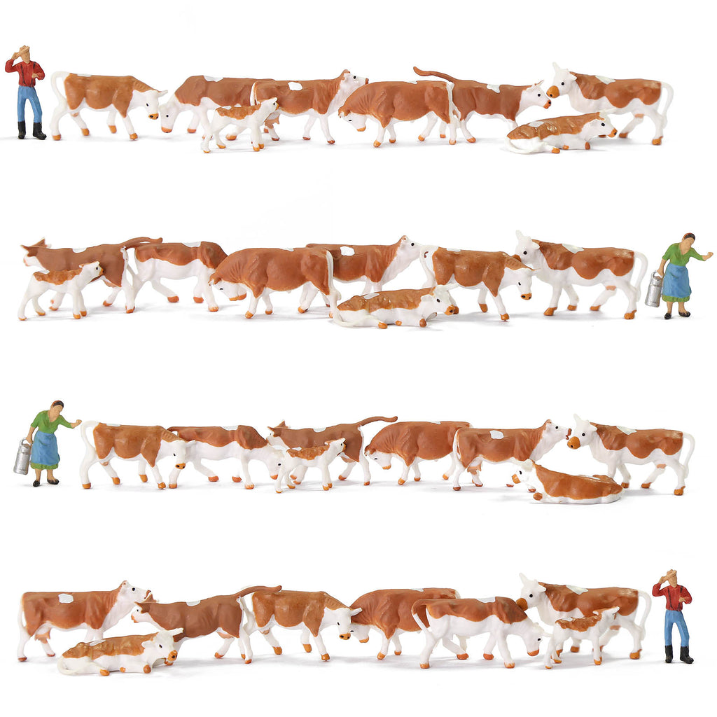 Set De 36 Animaux De Ferme Peints Pour Maquette HO 1:87 Set De 36 Animaux De Ferme Peints Pour Maquette HO 1:87