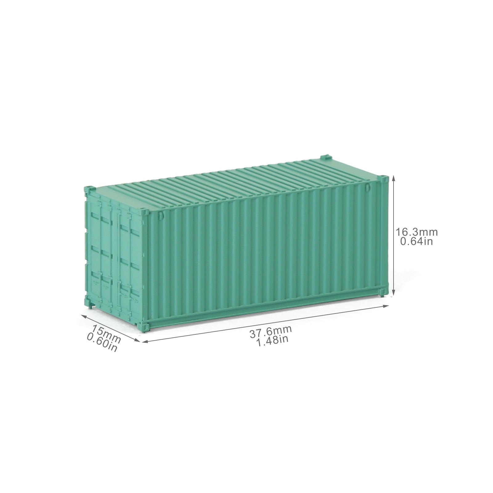 C15007 9pcs N Scale 1:160 20ft Pure Color Shipping Container