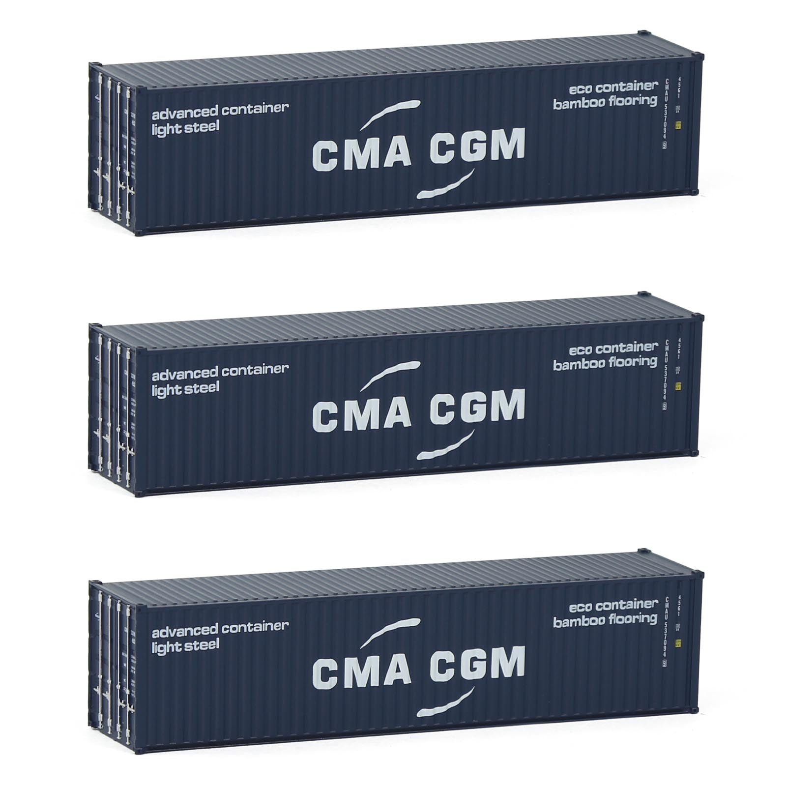 C15008 3pcs N Scale 1:160 40ft Shipping Container
