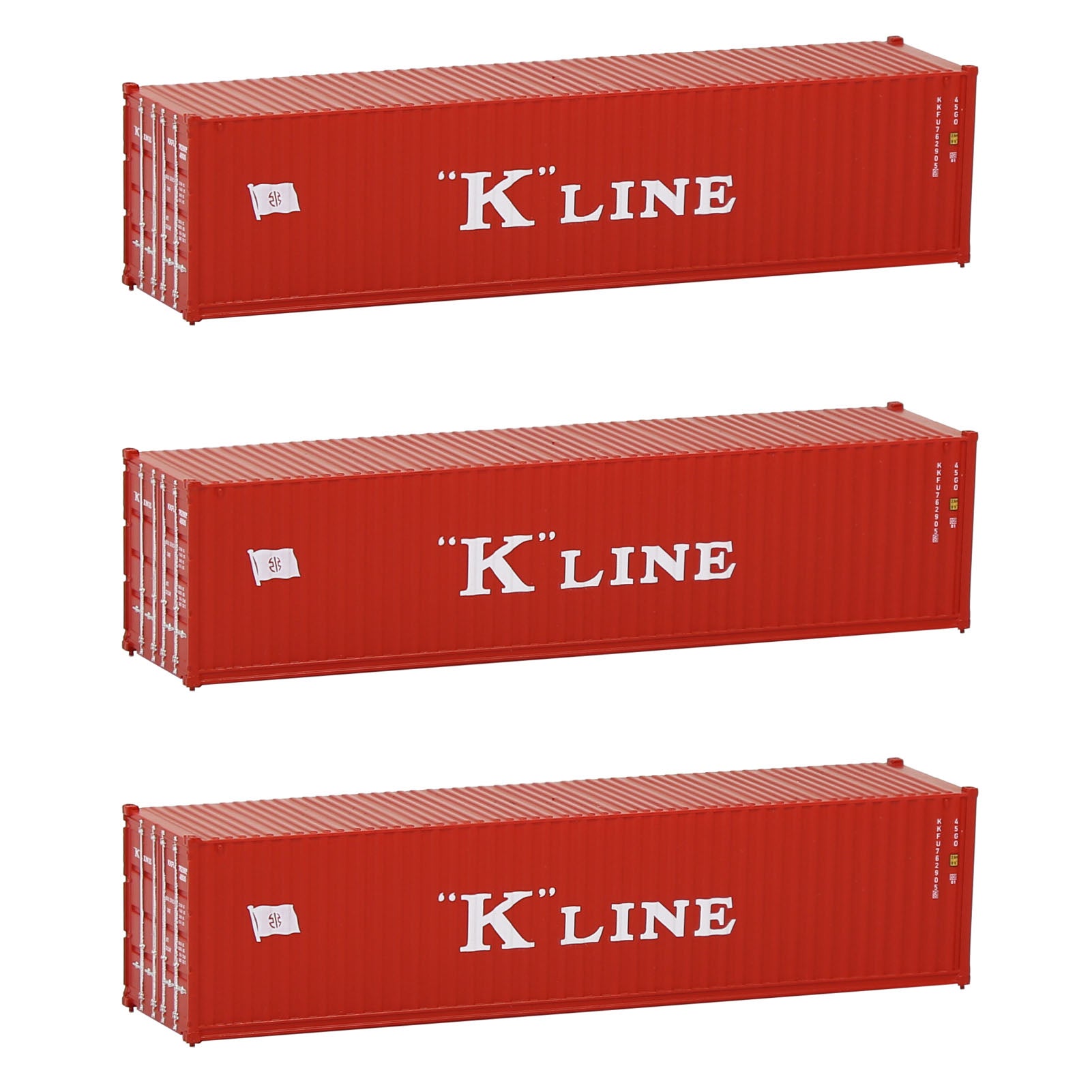 C15008 3pcs N Scale 1:160 40ft Shipping Container