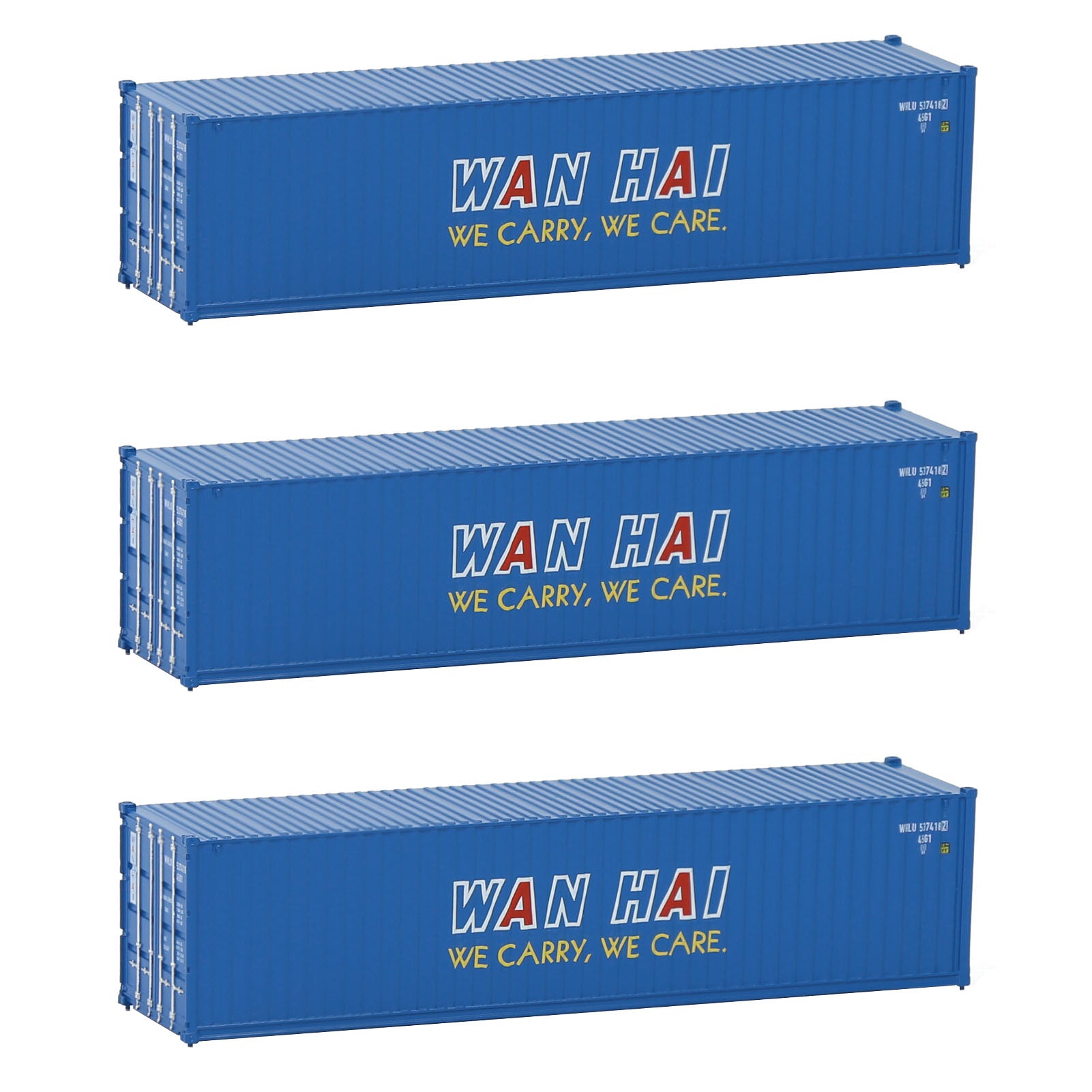C15008 3pcs N Scale 1:160 40ft Shipping Container