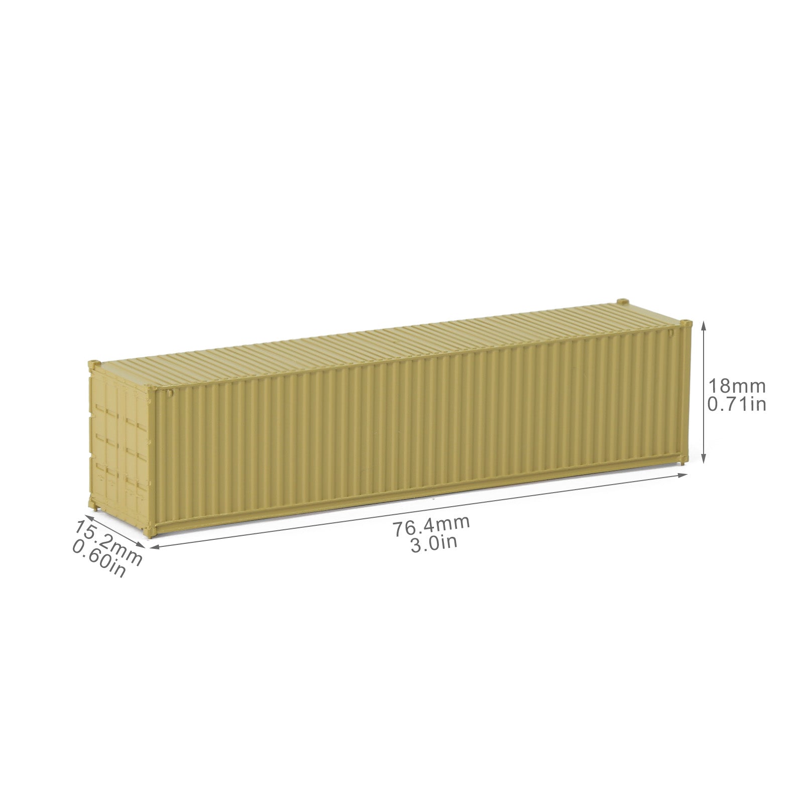 C15008 9pcs N Scale 1:160 40ft Pure Color Shipping Container