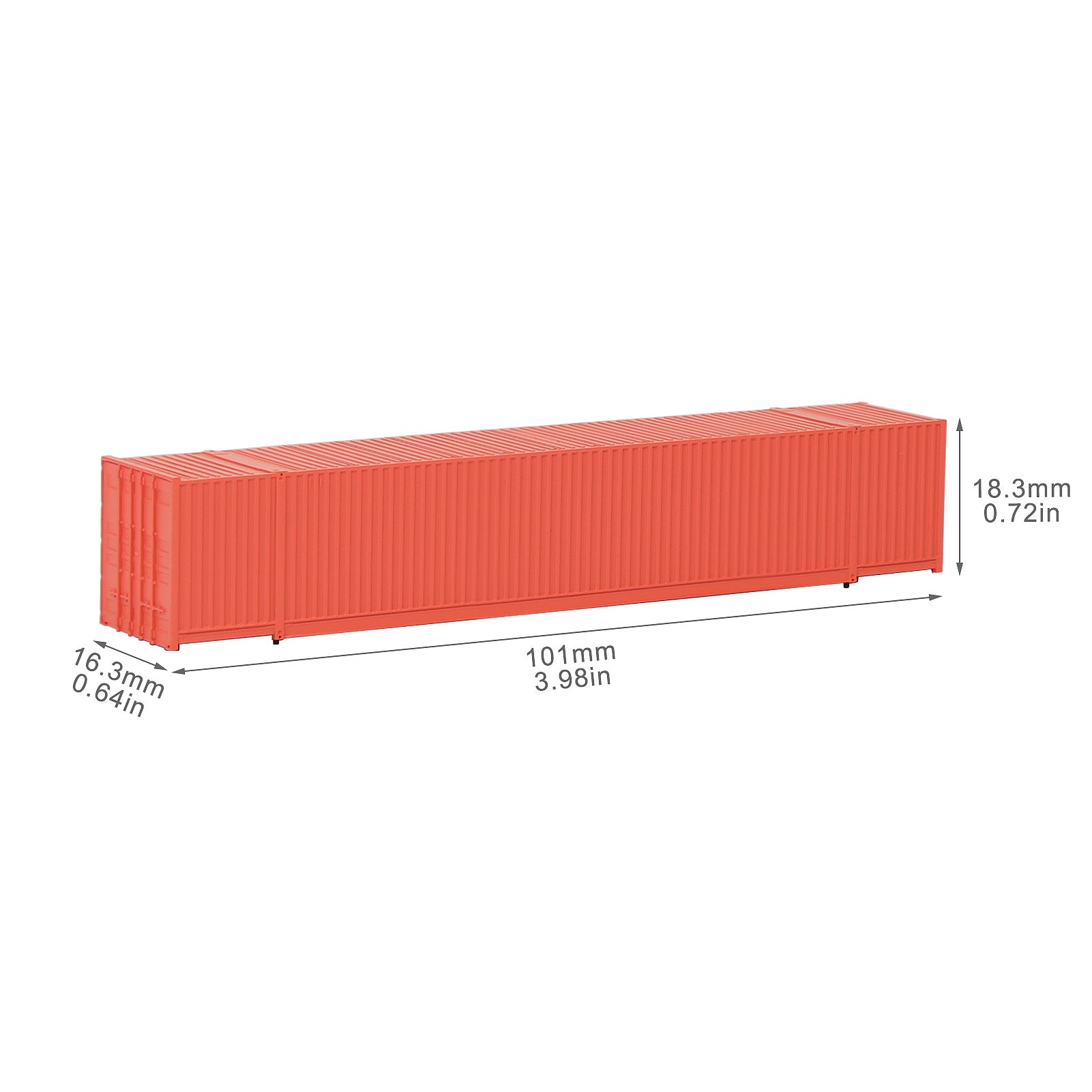 C15009 9pcs N Scale 1:160 53ft Pure Color Shipping Container