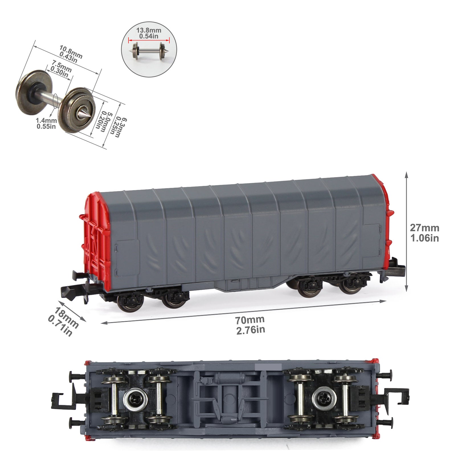 C15062 1pc N Scale 1:150 Box Car Covered Wagon Freight Car