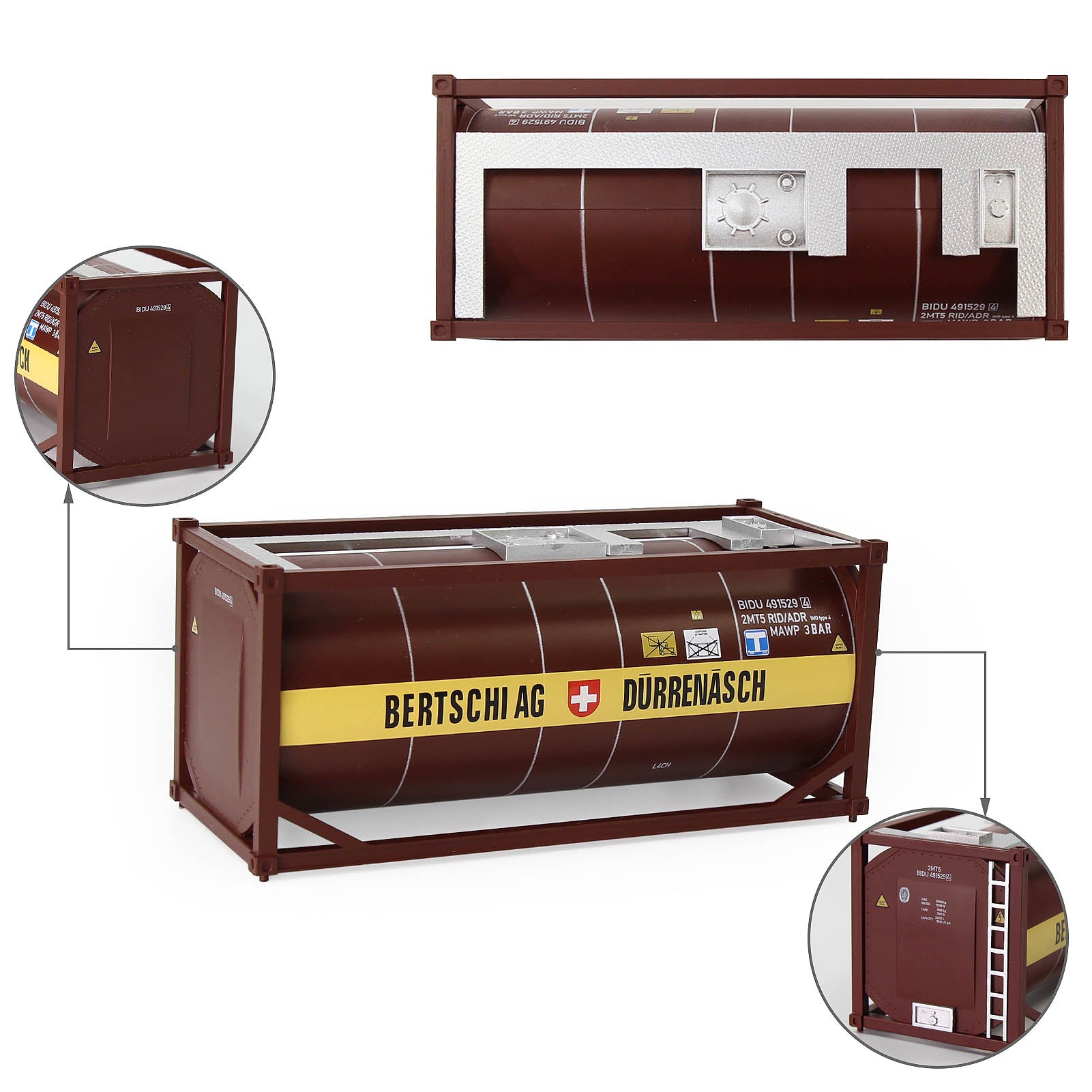 C4321 1pc O Scale 1:48 20ft Oil Tank Container