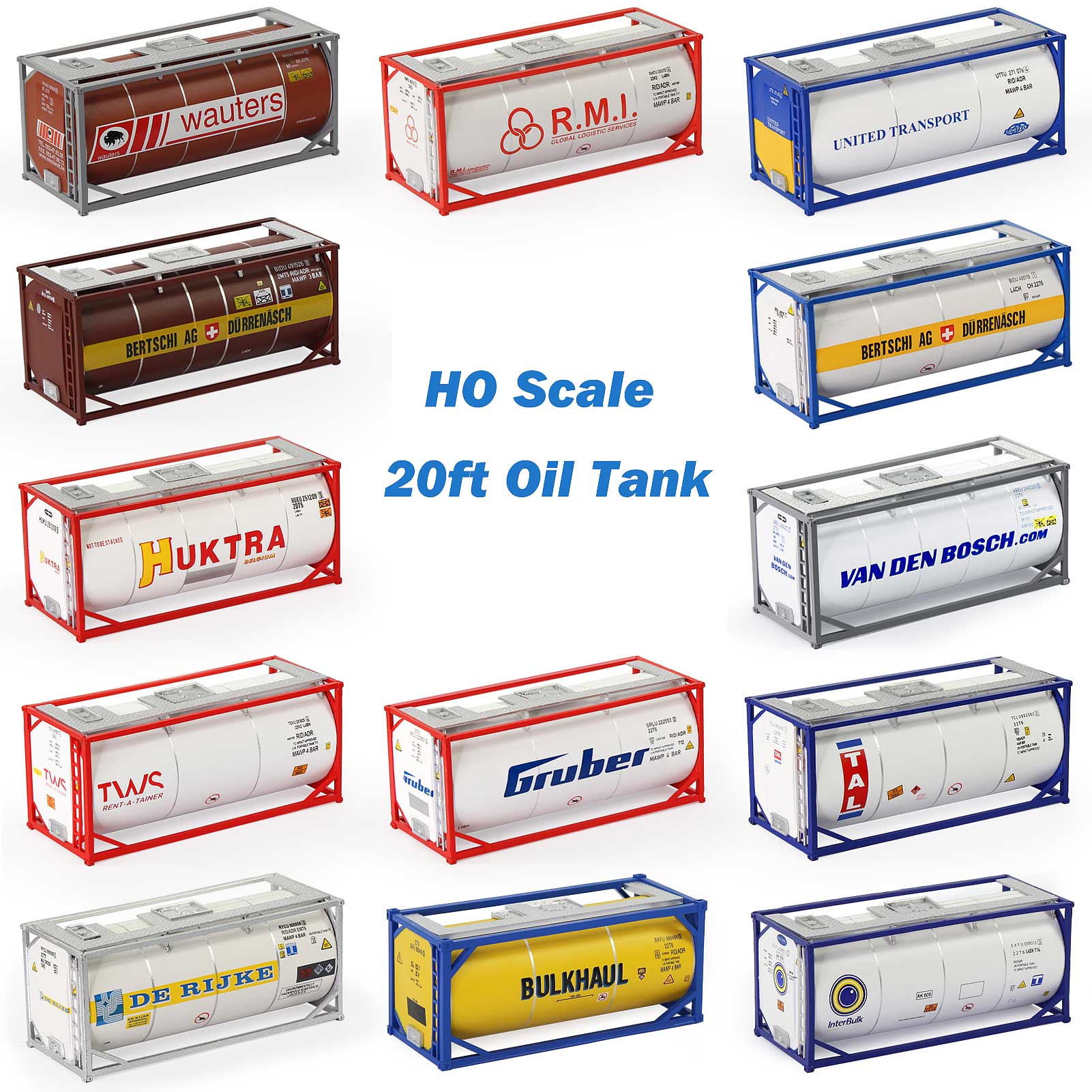 C8723 1pc HO Scale 1:87 20ft Oil Tank Shipping Container