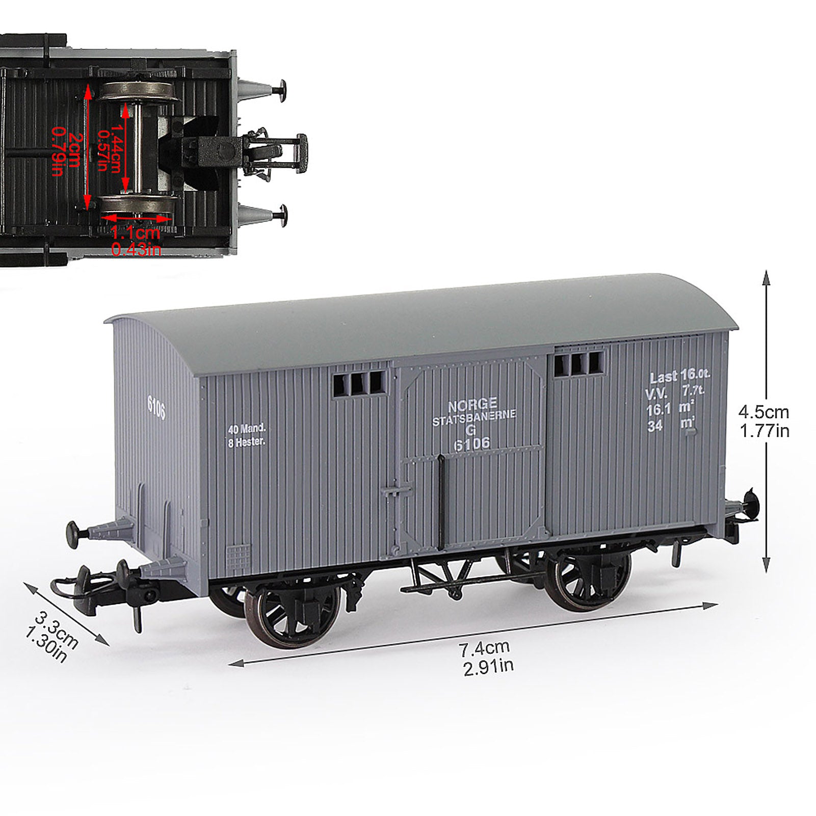 C8728 1pc HO Scale 1:87 20ft Model Box Car Wagon