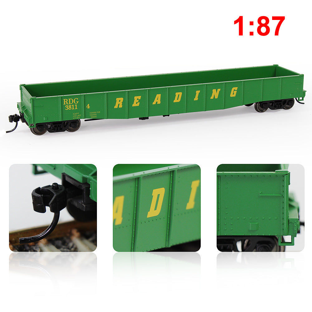 C8743 1pc HO Scale 1:87 Low-side Gondola Car 53ft Model Wagons