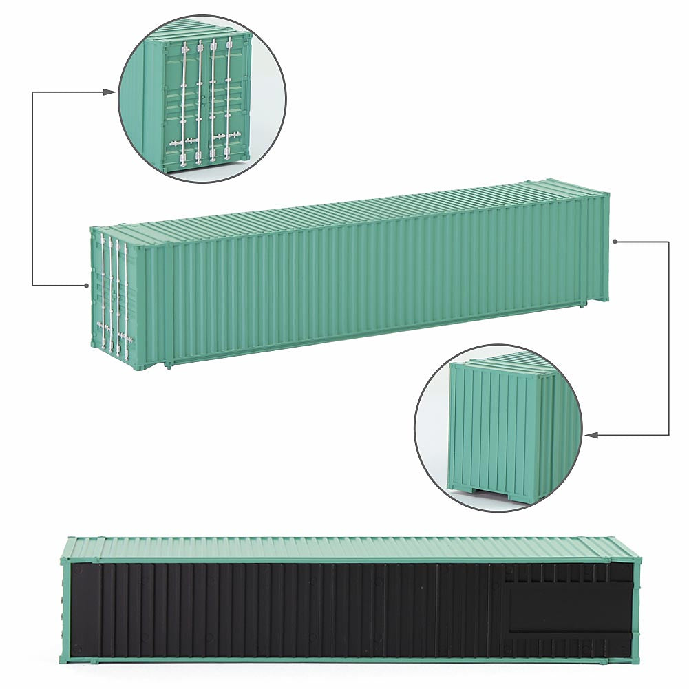 C8745 9pcs HO Scale 1:87 45ft Pure Color Shipping Containers