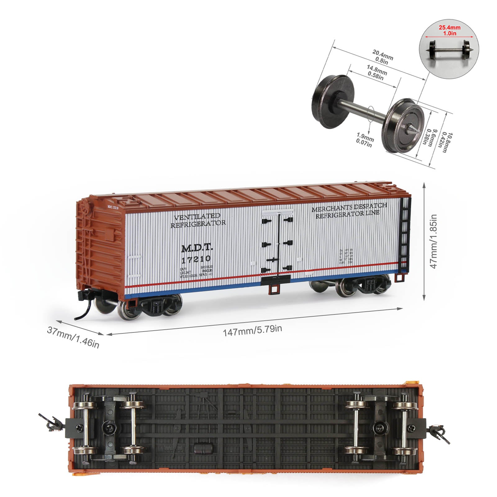 C8747 1pc HO Scale 1:87 Wood Side Reefer 40ft Model Boxcar