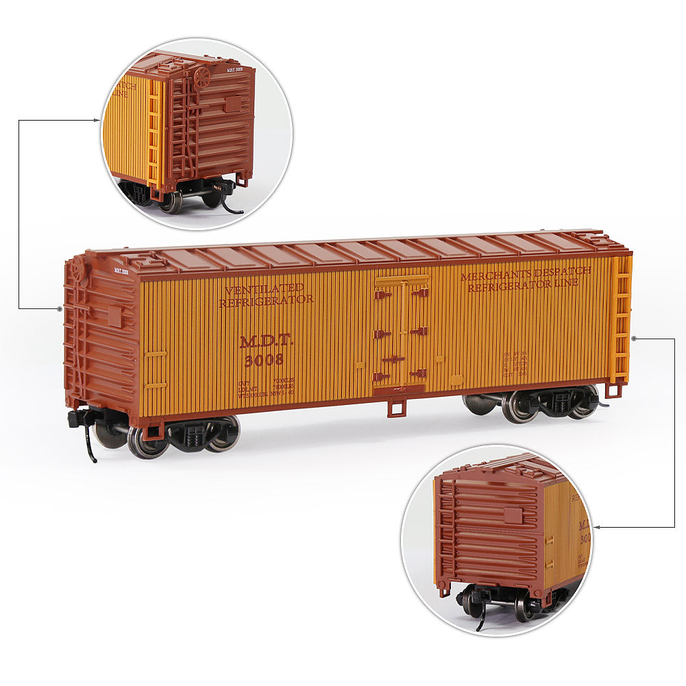 C8747 1pc HO Scale 1:87 Wood Side Reefer 40ft Model Boxcar