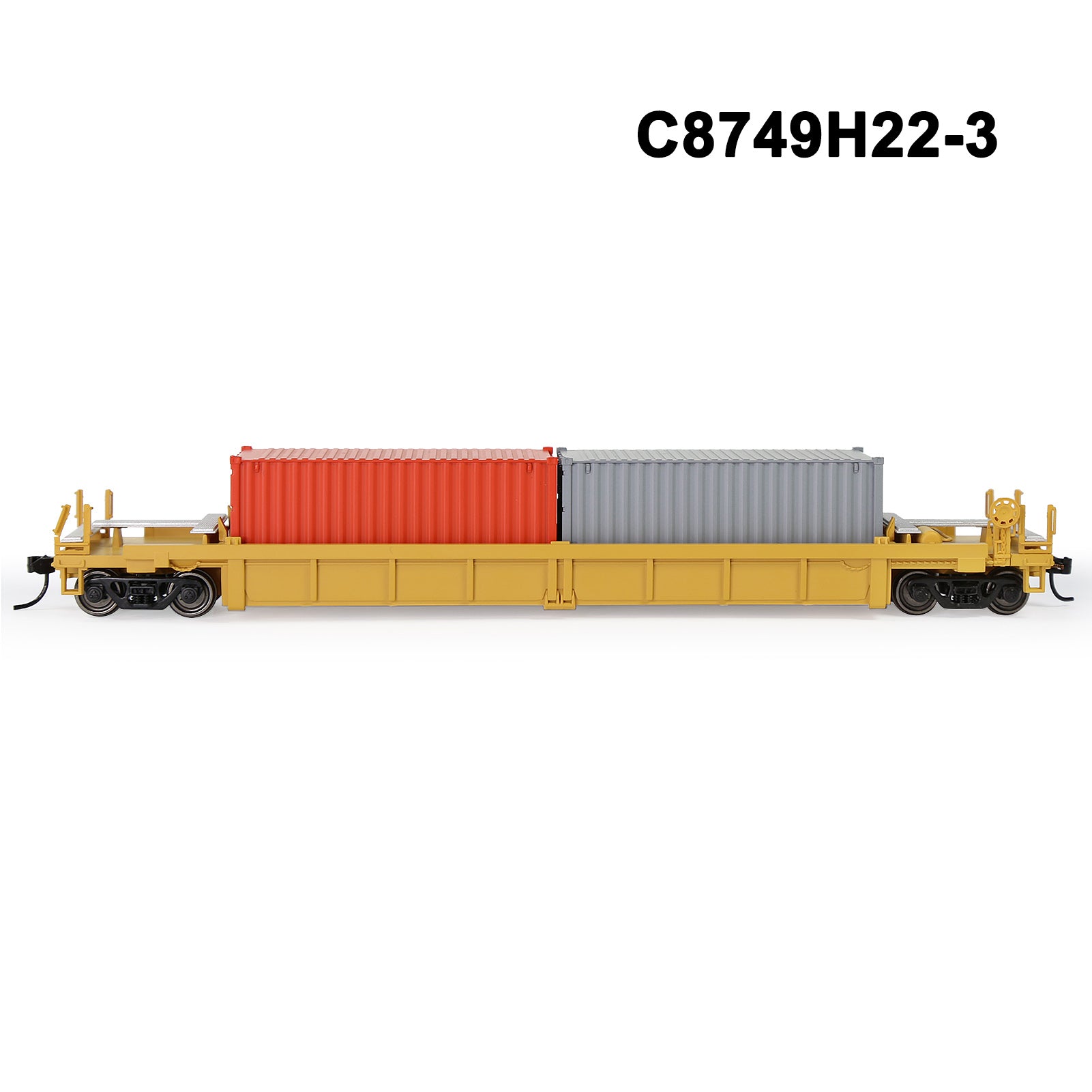 C8749M One Set HO Scale 1:87 40ft Well Car with 40ft or 20ft Container