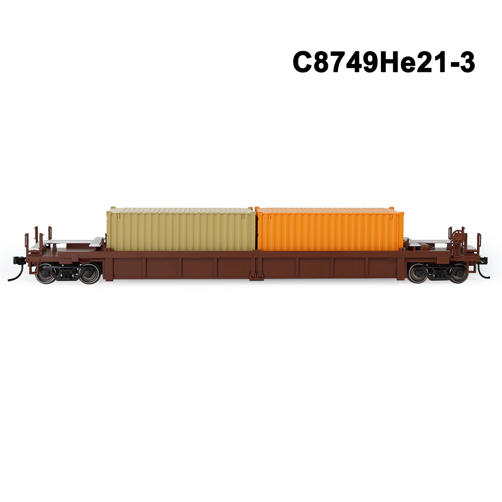 C8749M One Set HO Scale 1:87 40ft Well Car with 40ft or 20ft Container