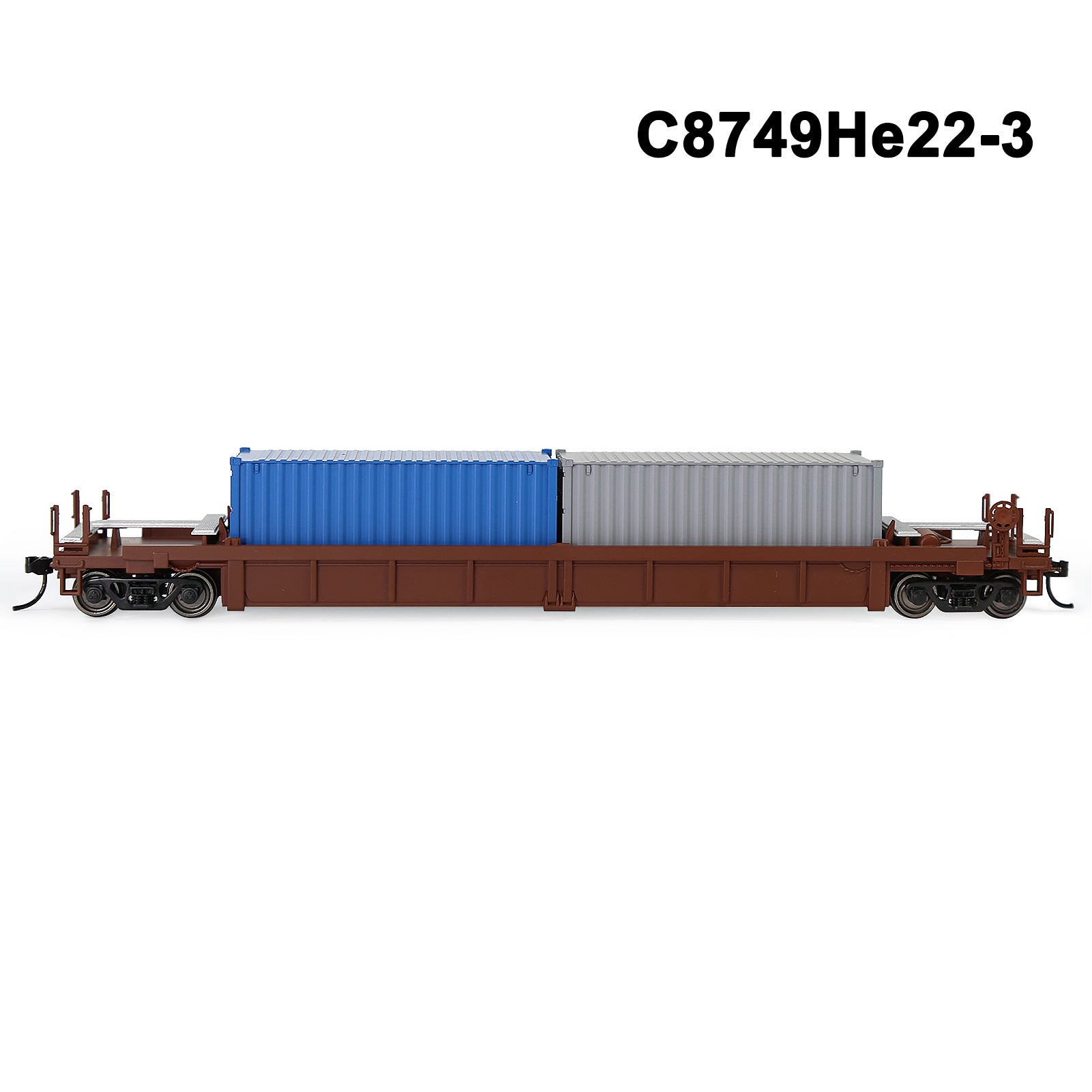 C8749M One Set HO Scale 1:87 40ft Well Car with 40ft or 20ft Container