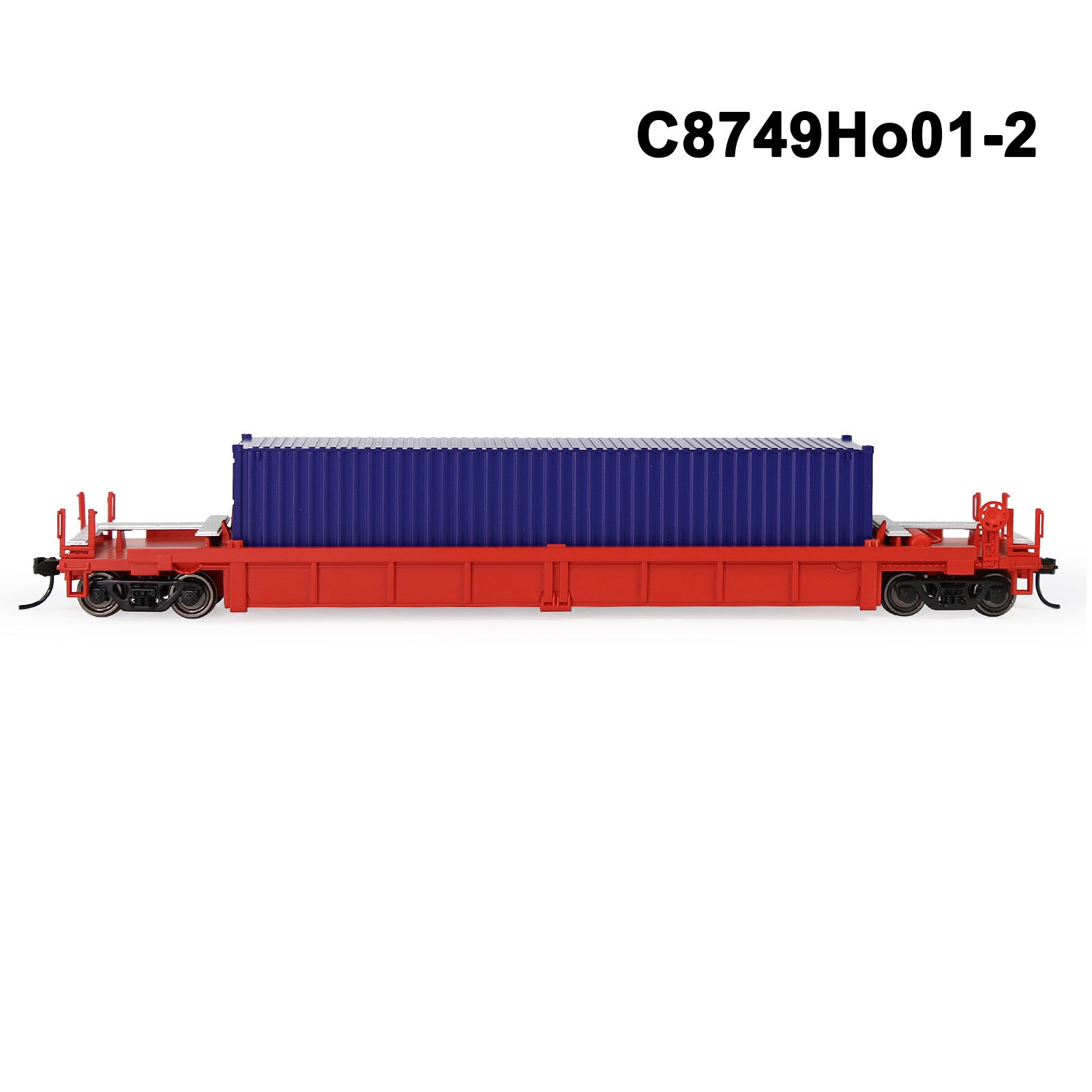 C8749M One Set HO Scale 1:87 40ft Well Car with 40ft or 20ft Container