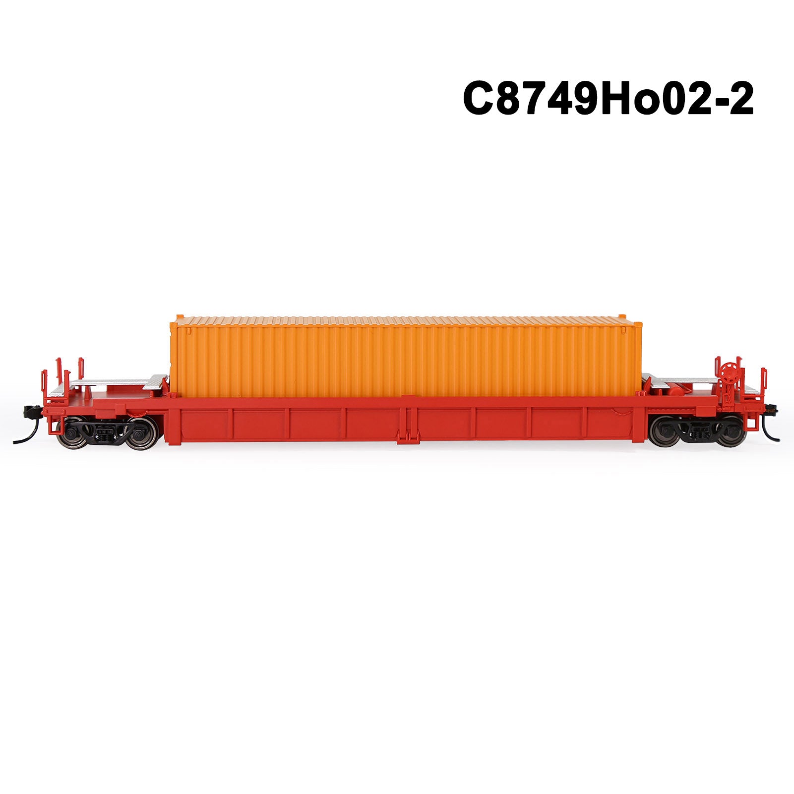 C8749M One Set HO Scale 1:87 40ft Well Car with 40ft or 20ft Container