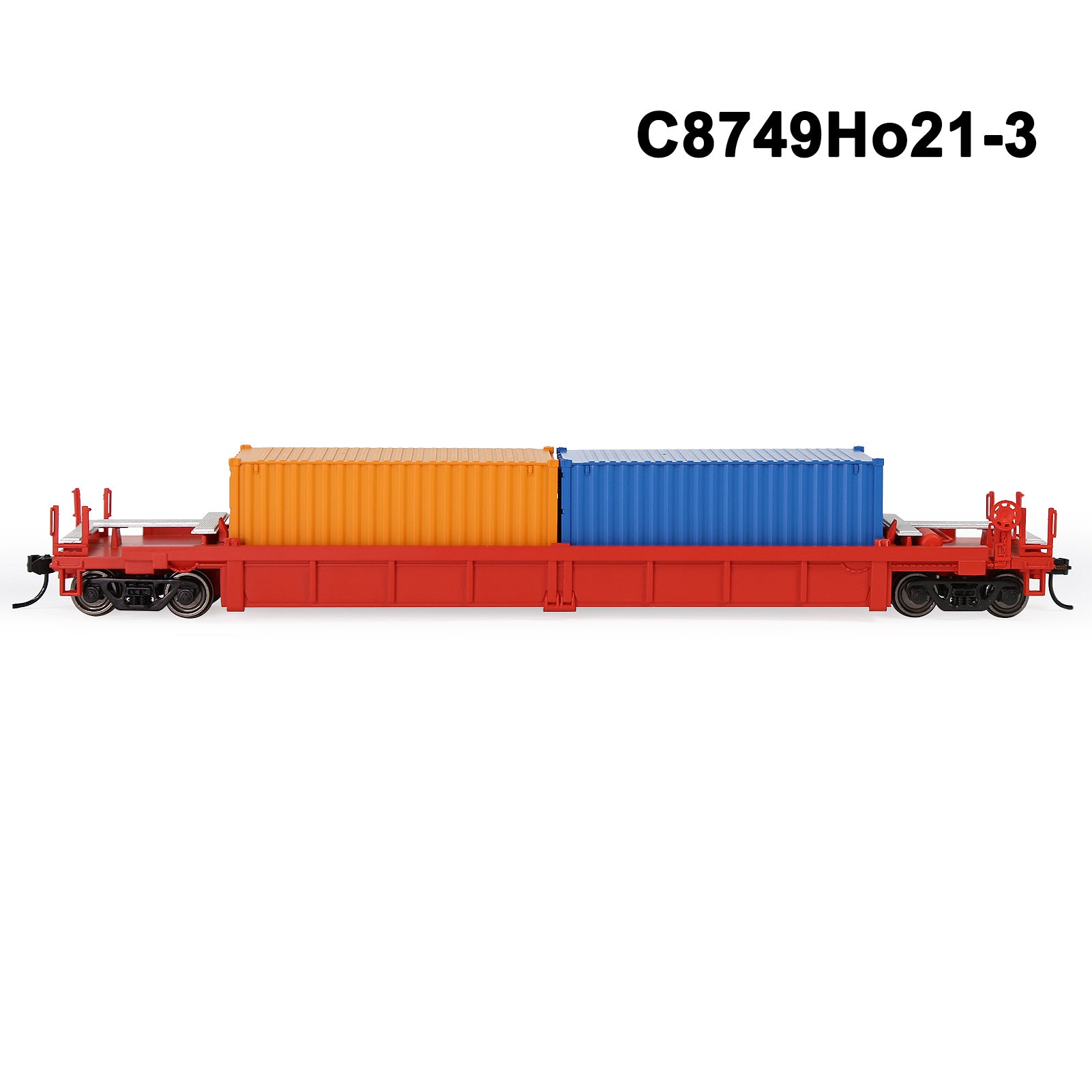 C8749M One Set HO Scale 1:87 40ft Well Car with 40ft or 20ft Container