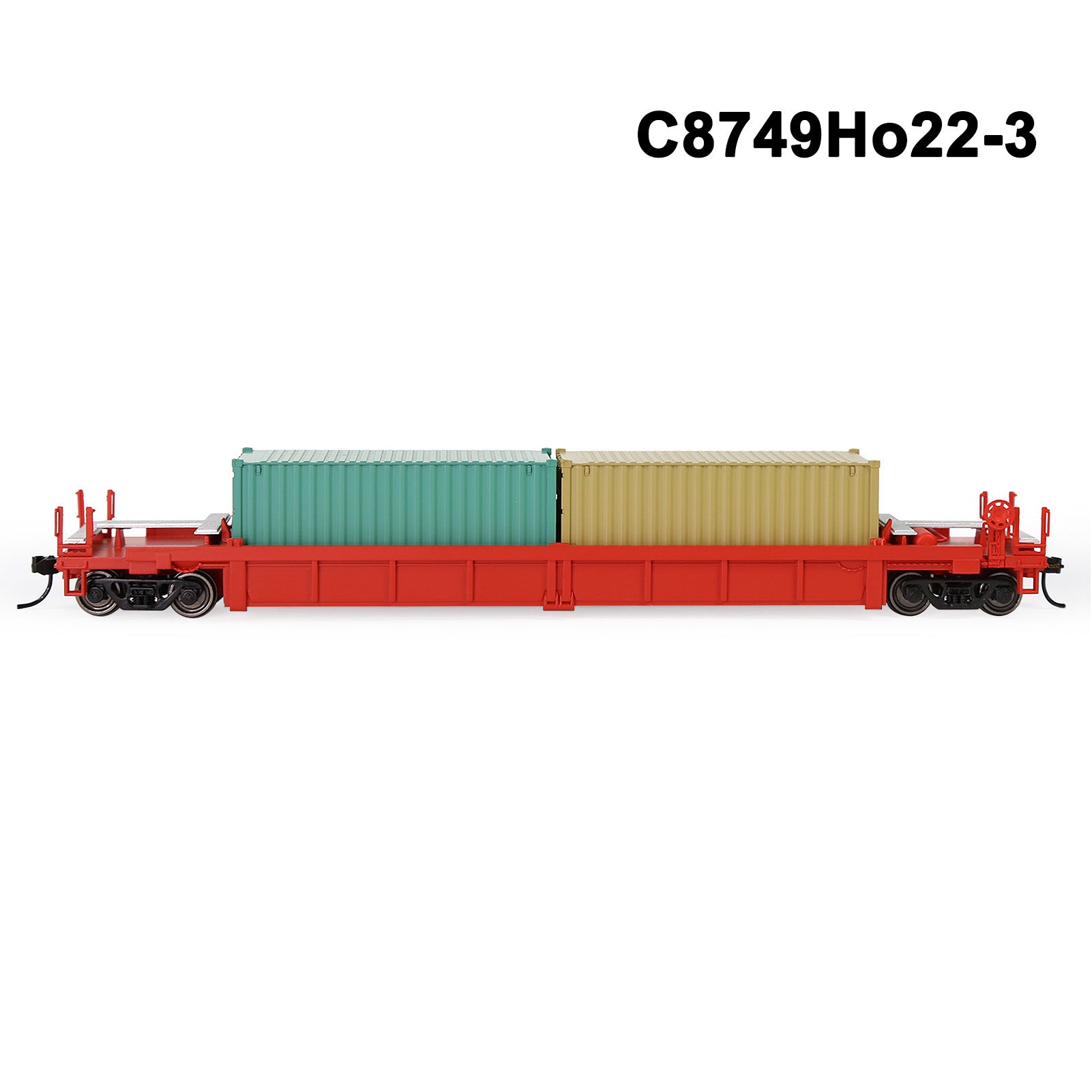 C8749M One Set HO Scale 1:87 40ft Well Car with 40ft or 20ft Container