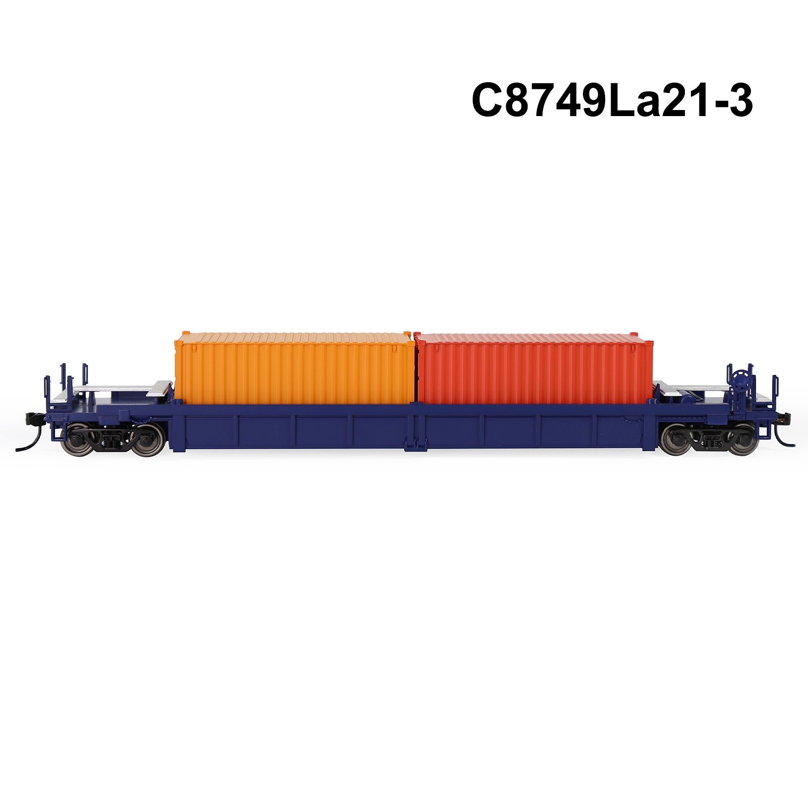 C8749M One Set HO Scale 1:87 40ft Well Car with 40ft or 20ft Container