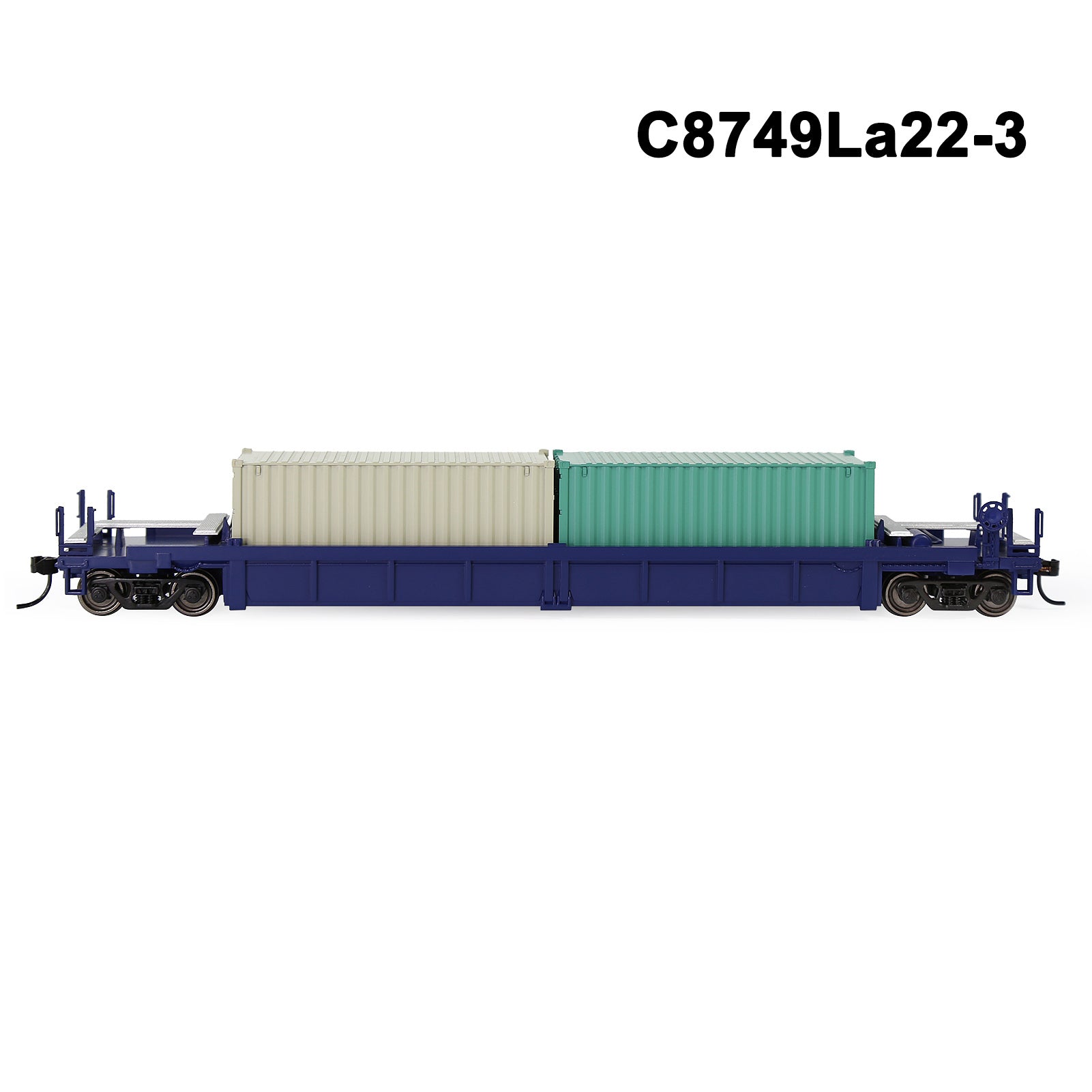 C8749M One Set HO Scale 1:87 40ft Well Car with 40ft or 20ft Container