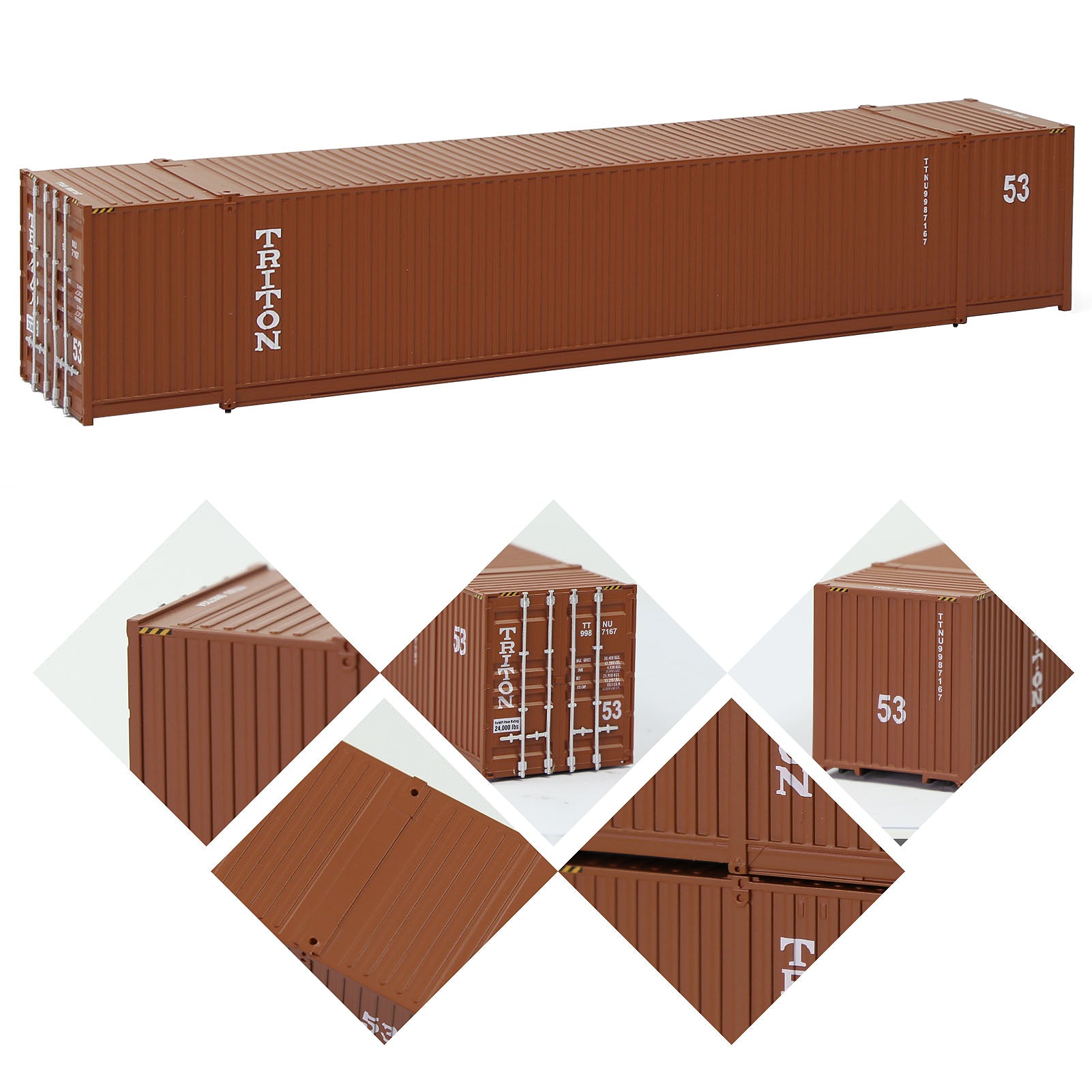 C8753 1pc HO Scale 1:87 53ft Shipping Container Cargo Box