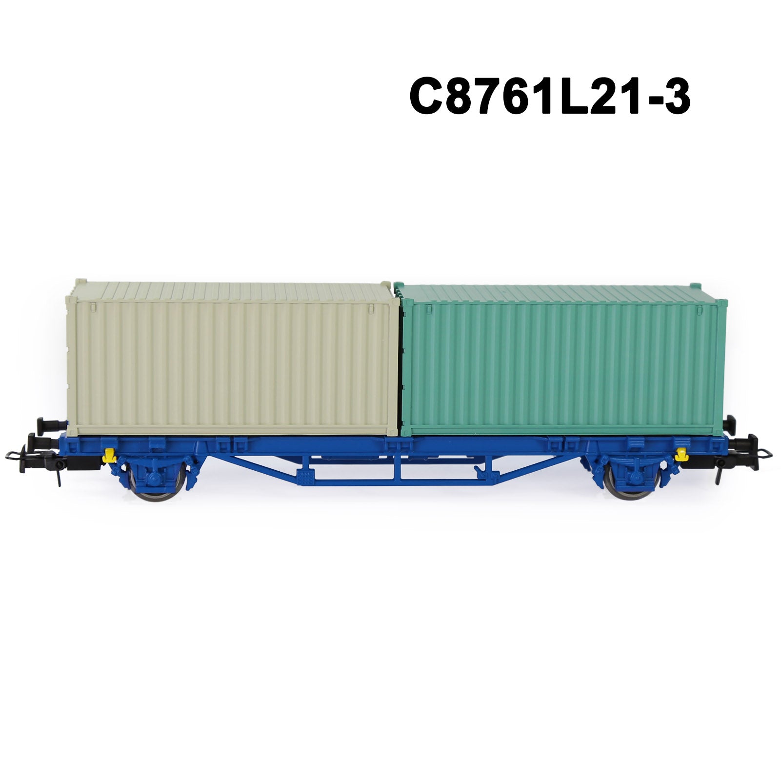 C8761M One set HO Scale 1:87 Model Flat Wagon with Containers