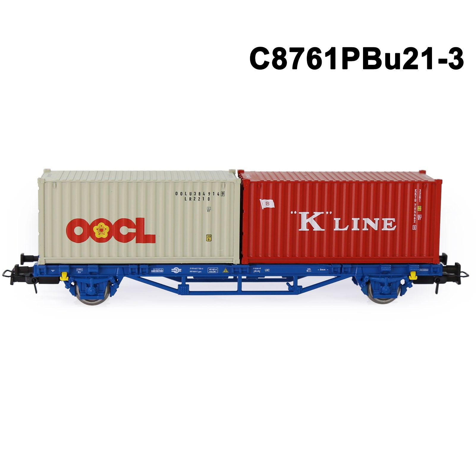 C8761M One set HO Scale 1:87 Model Flat Wagon with Containers