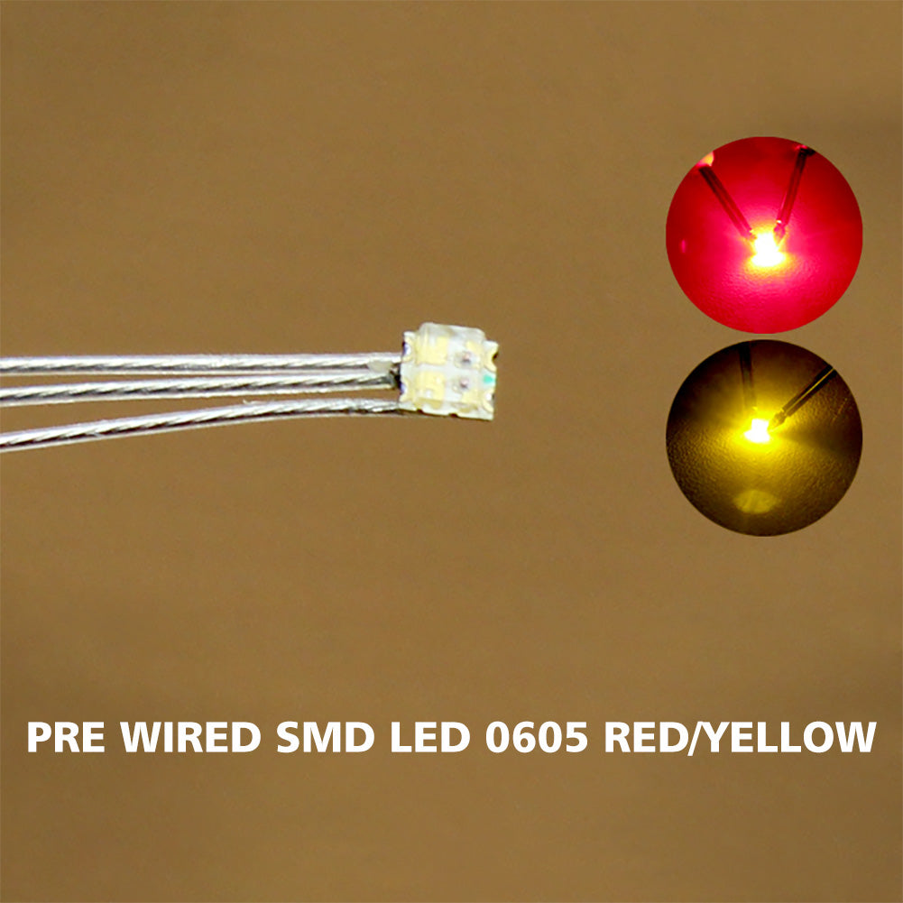 DT0605 20pcs Pre-wired Litz Wired Leads Bi-color SMD LED