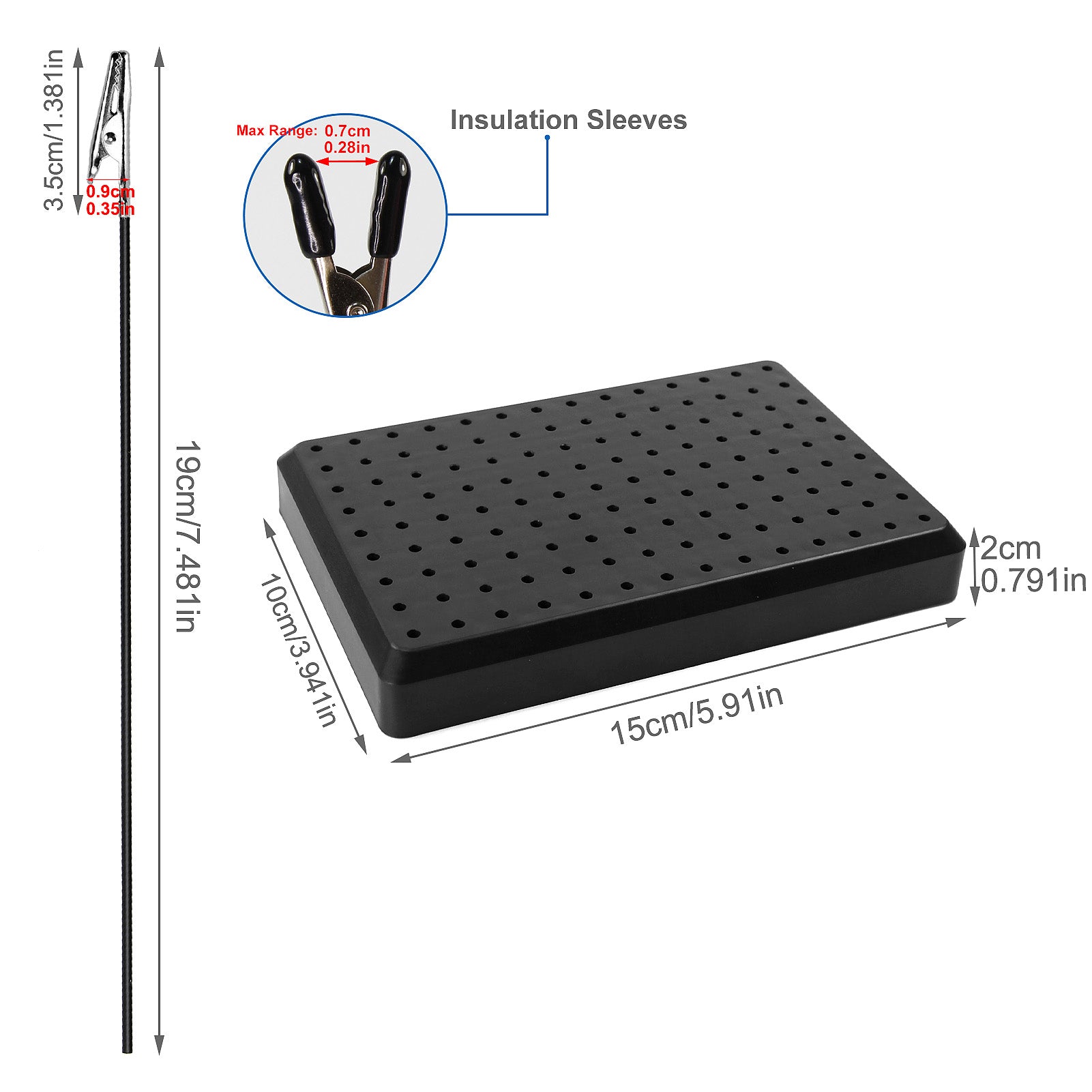 GJJC09B 14*9 Holes Model Painting Alligator Clip Kit with Rubber Covers