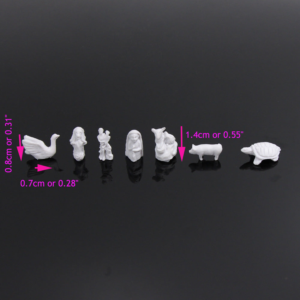 GY06150 35pcs N Scale 1:150 Statue Sculpture Fountain