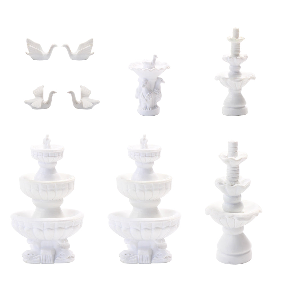 GY07087 9pcs HO Scale 1:87 Model Statue Sculpture Fountain