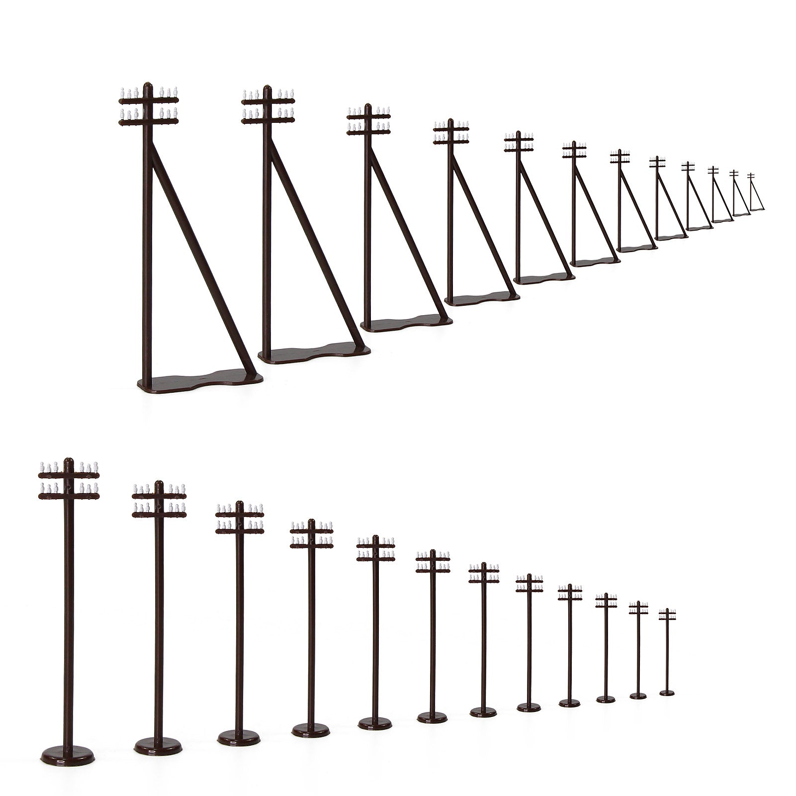 GY19087 24pcs HO Scale 1:87 Power Pole Telegraph Poles 7.5cm