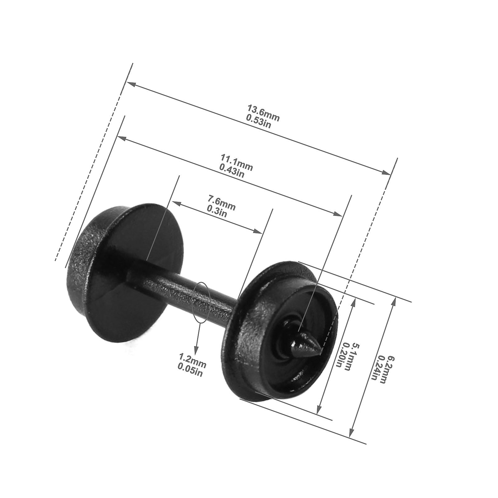 HP28N 24pcs N Scale 1:160 POM Plastic 33'' Wheels