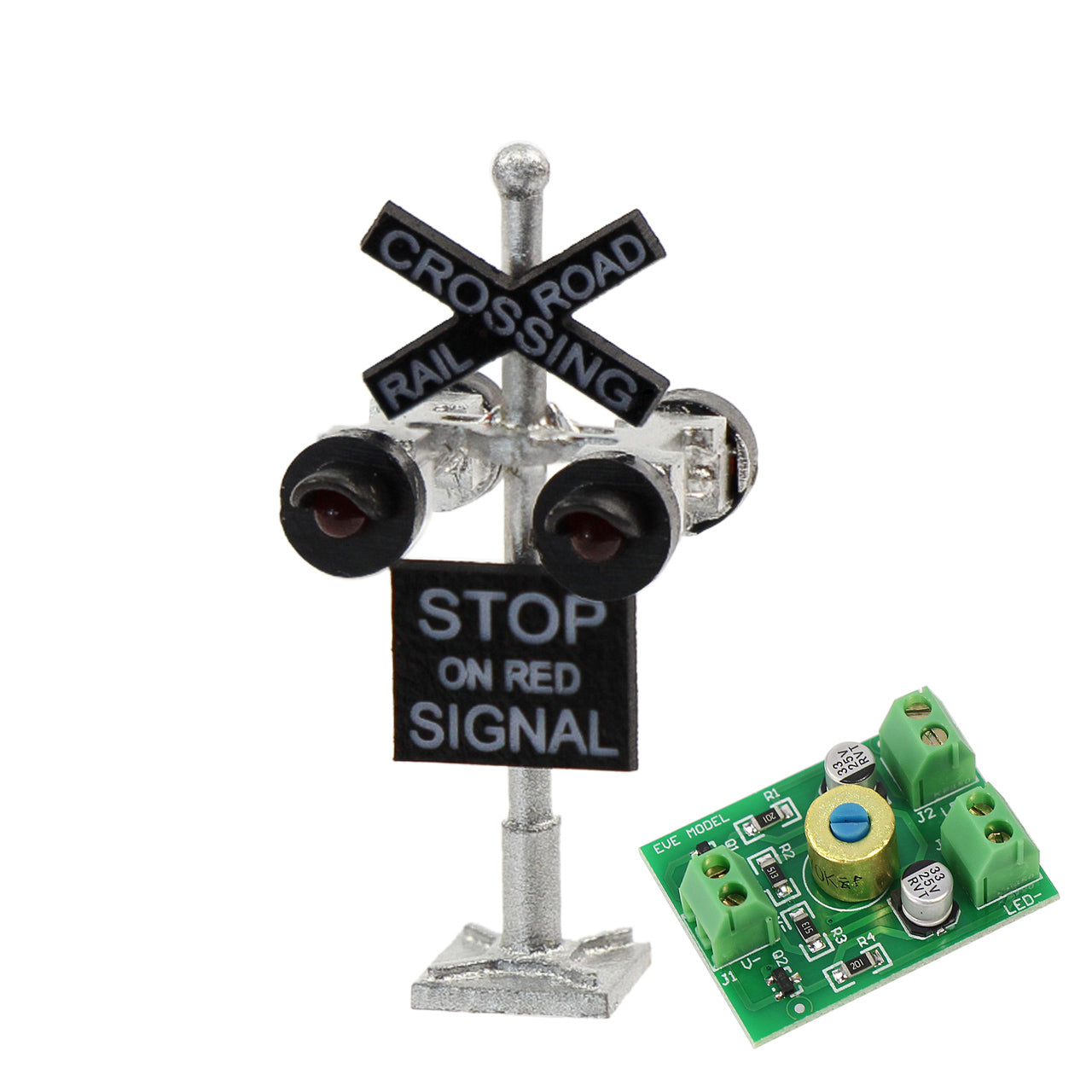 JTD1506RP 1 Set N Scale 1:160 Railway Signal with Circuit Board Flasher LED