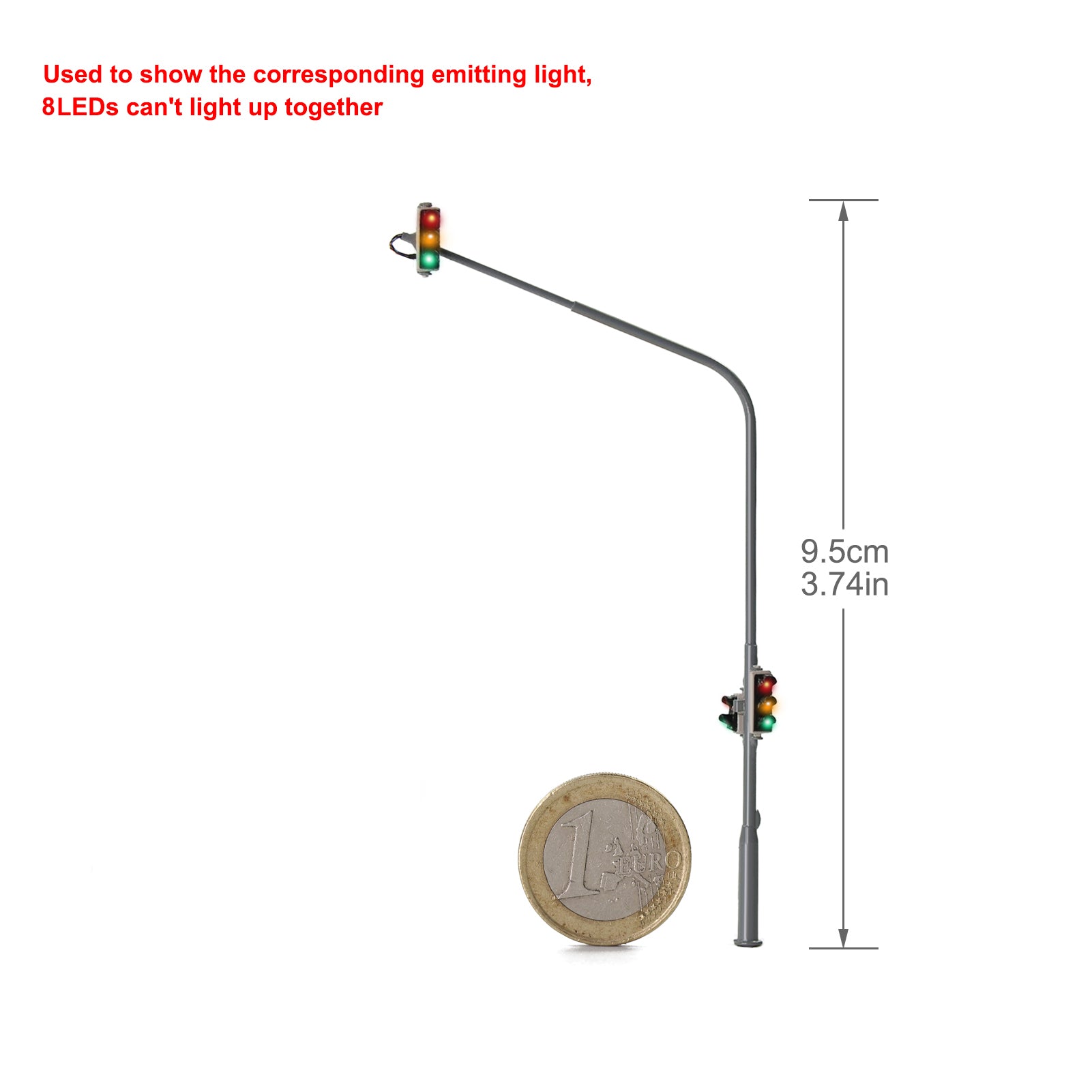 JTD8712 2pcs HO Scale 1:87 Traffic Signals Motorway Crossing 8-LEDs
