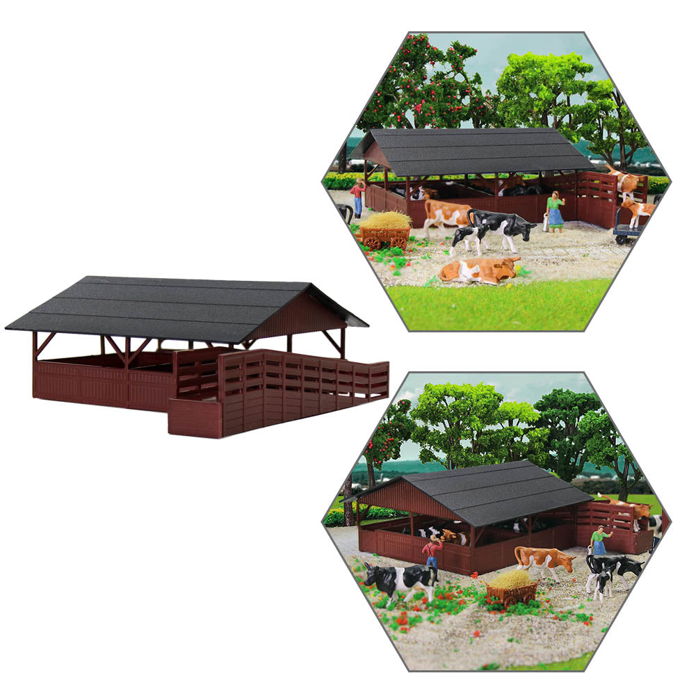 JZ8701 1pc HO Scale 1:87 Cattle Shed Horses Stable Farm