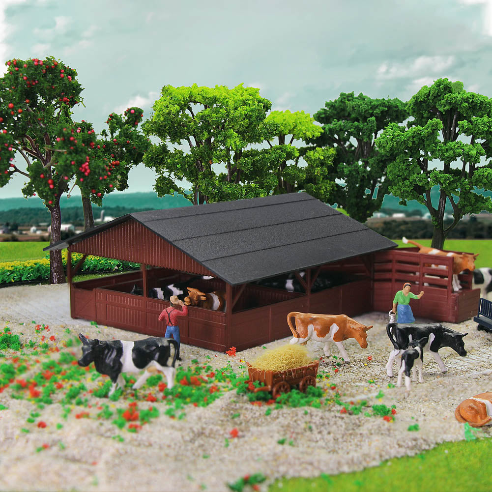 JZ8701 1pc HO Scale 1:87 Cattle Shed Horses Stable Farm