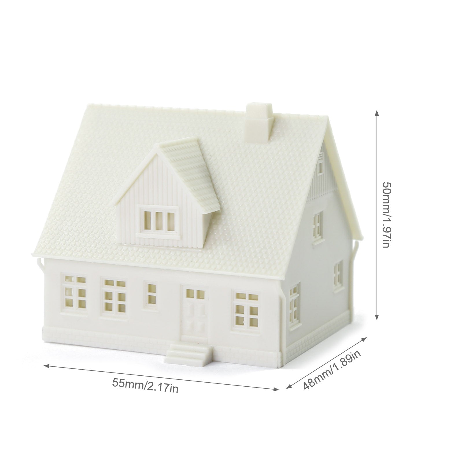 JZN02JJ 1pc N Scale 1:160 Model Village House White Unassembled Building