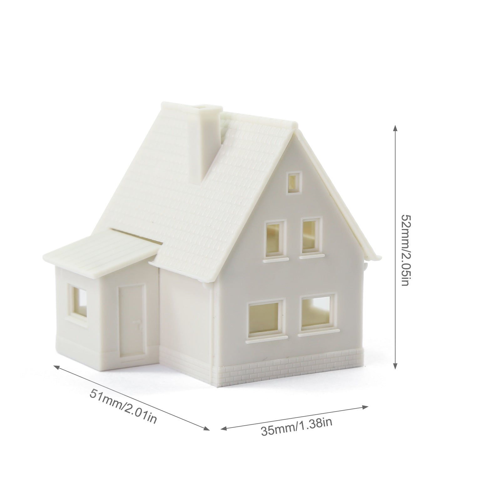 JZN03JJ 1pc N Scale 1:160 Model Village House White Unassembled Building Parts