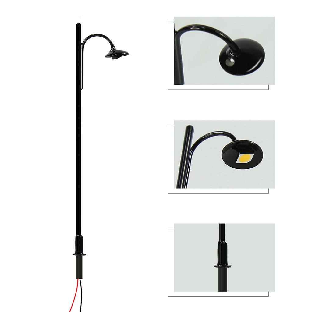 L604 10pcs HO OO Scale 1:87 Street Lights 75mm Warm White LED Lamps