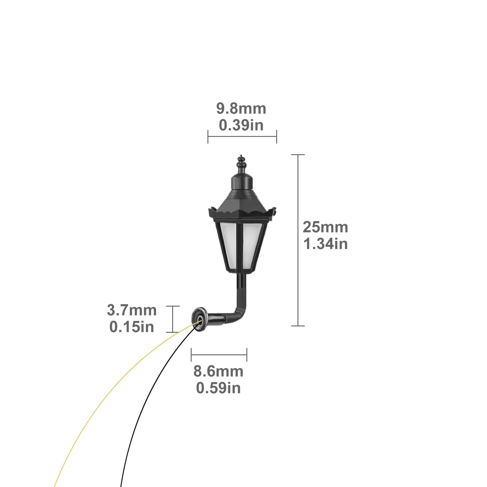 LBD04 5pcs HO Scale 1:87 Hanging Lamps Outdoor Wall Lights