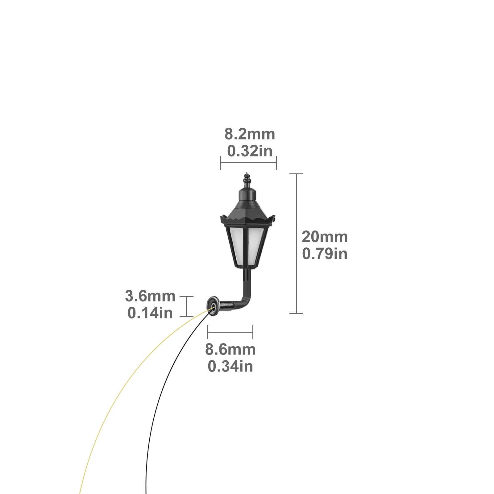 LBD05 5pcs N Scale 1:160 Hanging Lamps Wall Lights