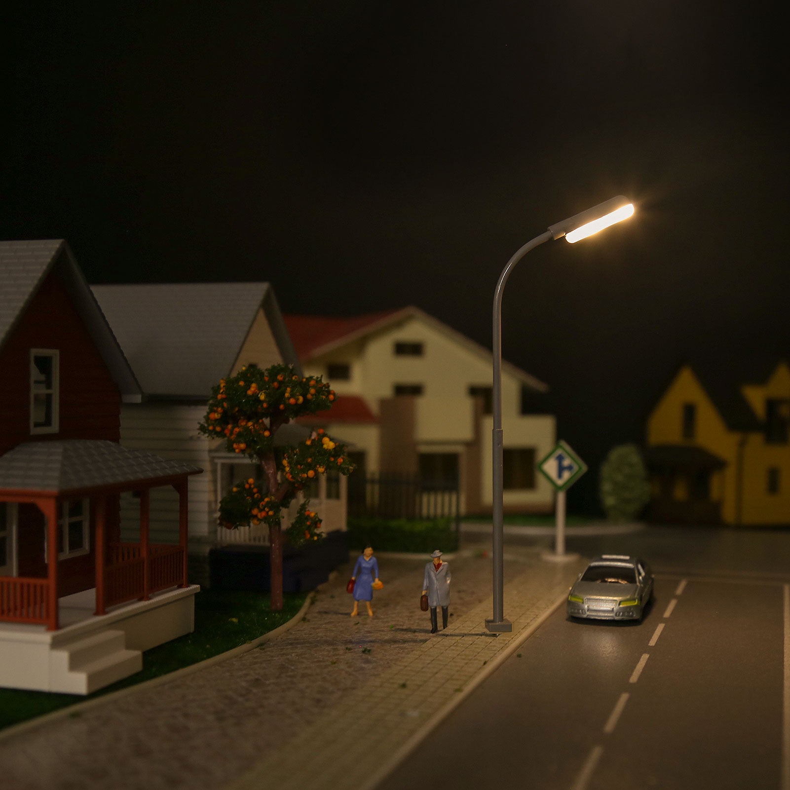 LD03 5pcs Model Metal Lampposts Street Light LEDs
