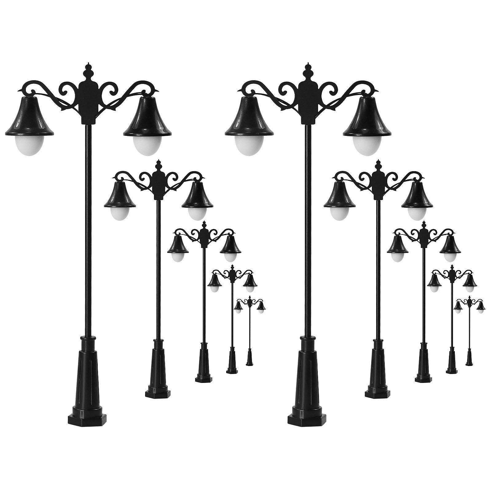 LFT06OWM 10pcs O Scale 1:50 Lamps Two-head Street Light