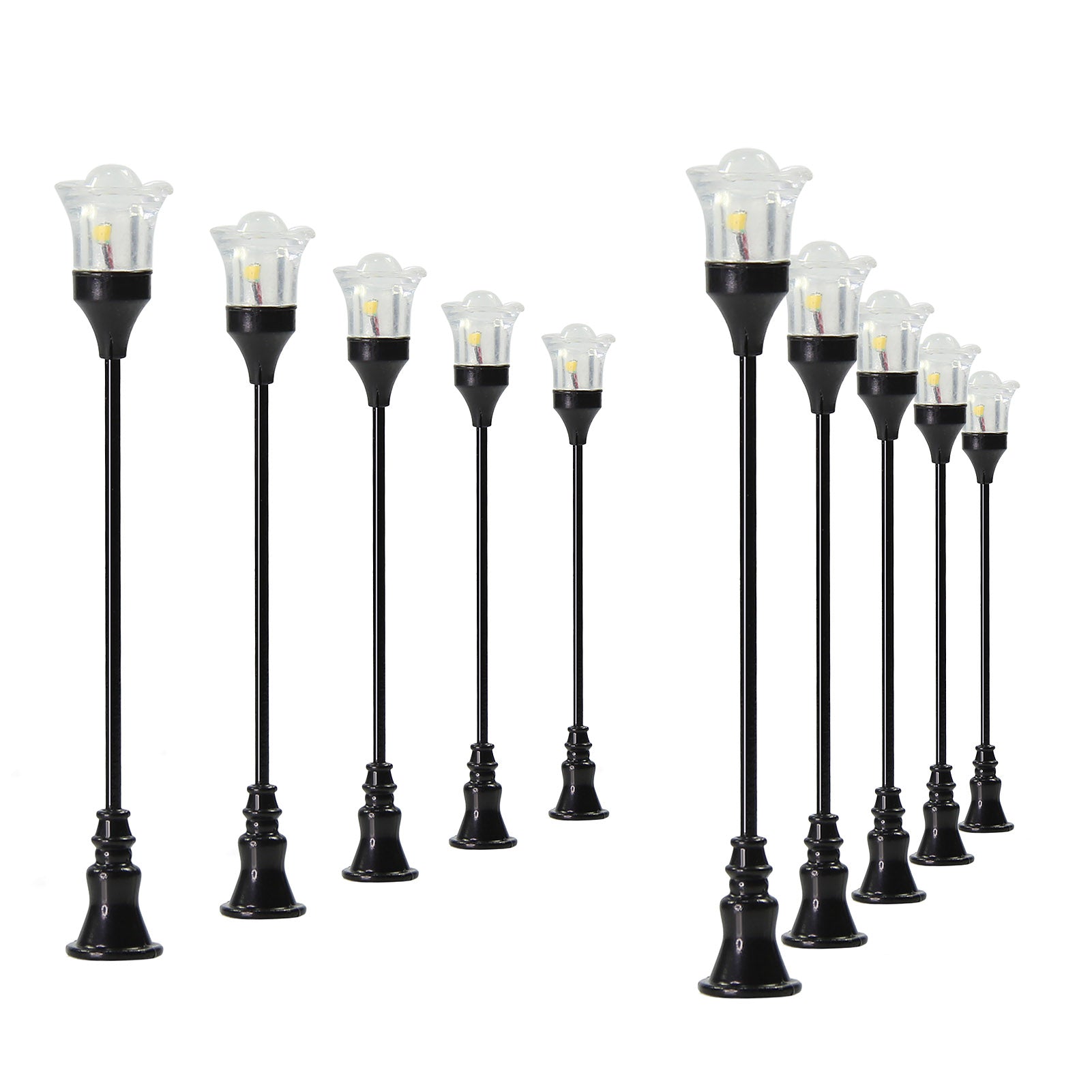 LFT10OOWM 10pcs OO/HO Scale 1:75 Vintage Lamps Street Light LED