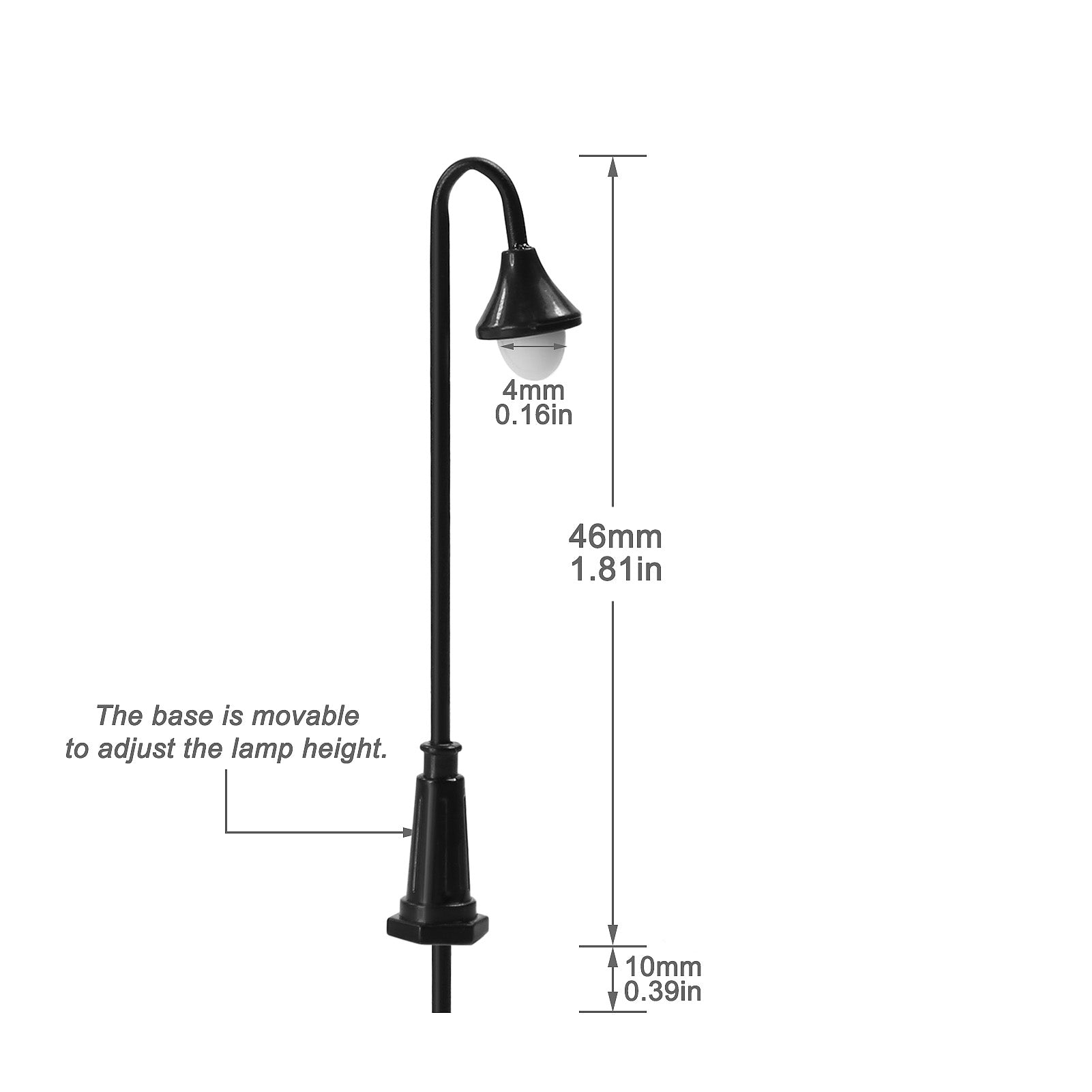 LFT13HOWM 10pcs HO/TT Scale 1:87 Lamp Street Light LED