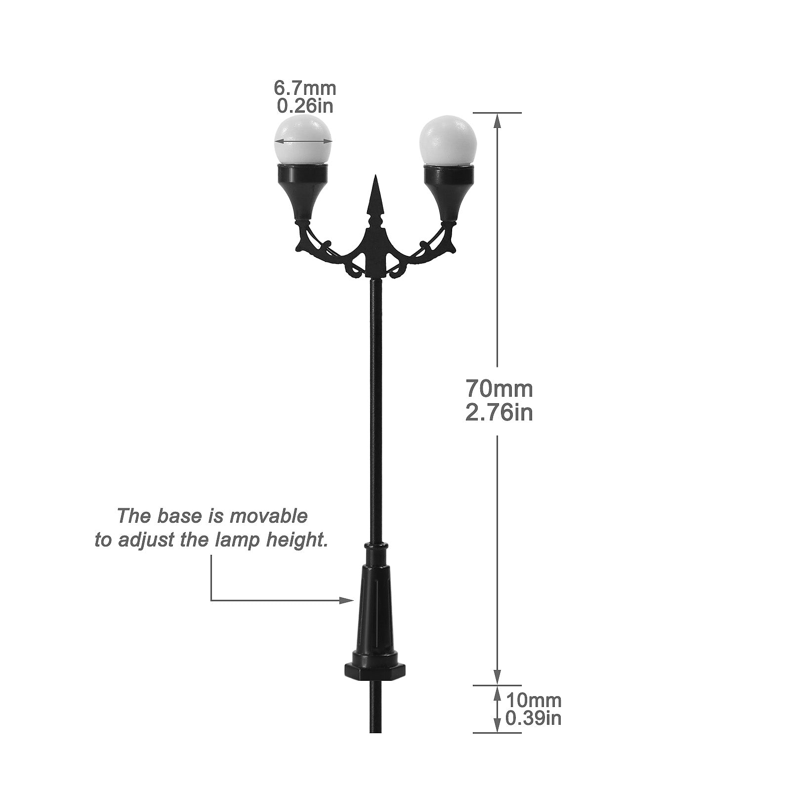 LFT14OOWM 10pcs OO/HO Scale 1:75 Lamppost Street Light LED